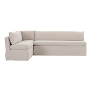 Fable Slipcover Dining Banquette L-Shape Beige 100.5 in. by Moe's Home Collection