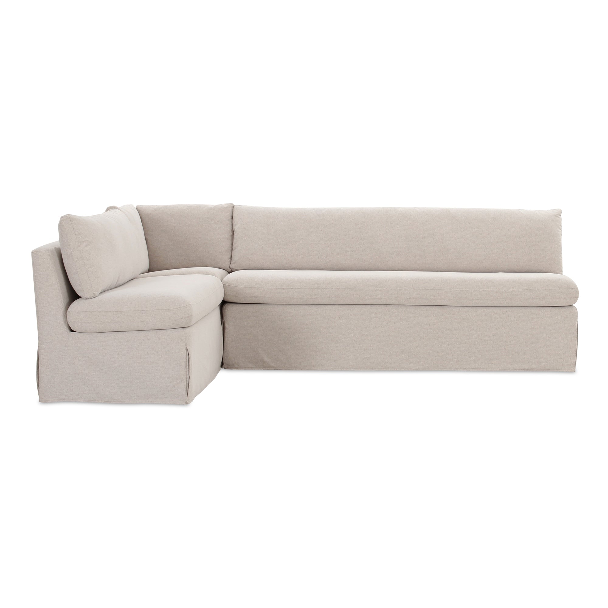 Fable Slipcover Dining Banquette L-Shape Beige 100.5 in. by Moe's Home Collection
