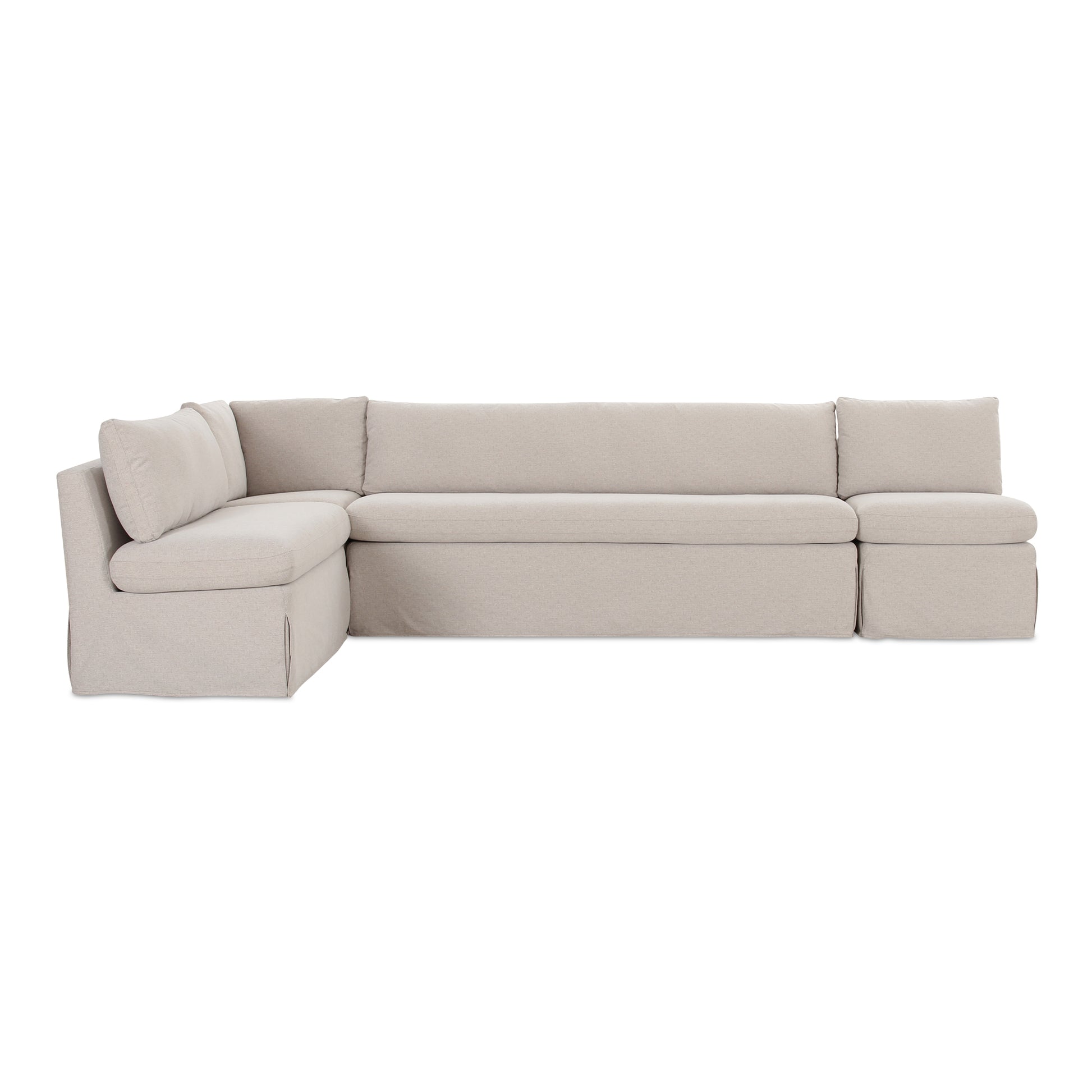 Fable Slipcover Dining Banquette L-Shape Beige 125.5 in. by Moe's Home Collection