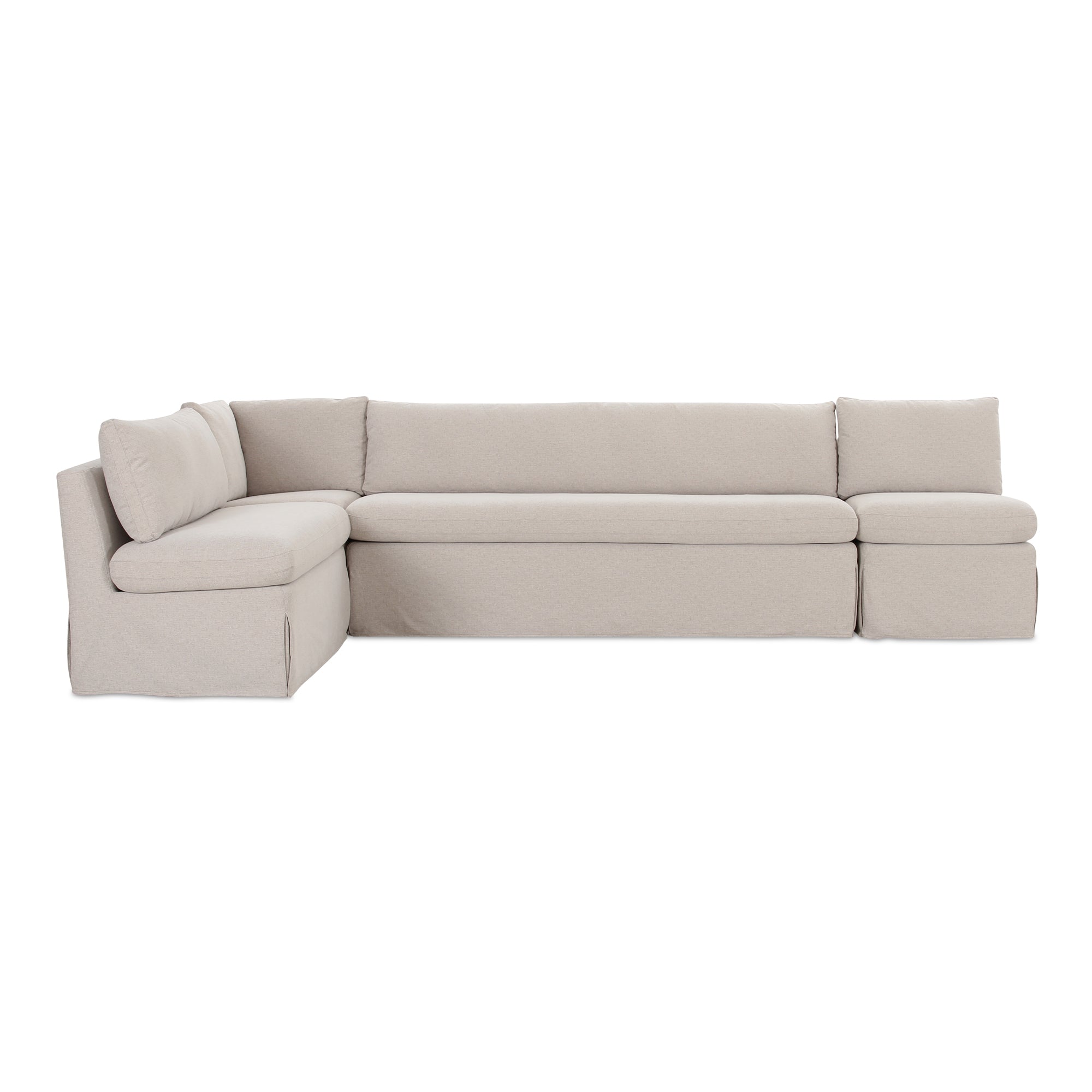 Fable Slipcover Dining Banquette L-Shape Beige 125.5 in. by Moe's Home Collection