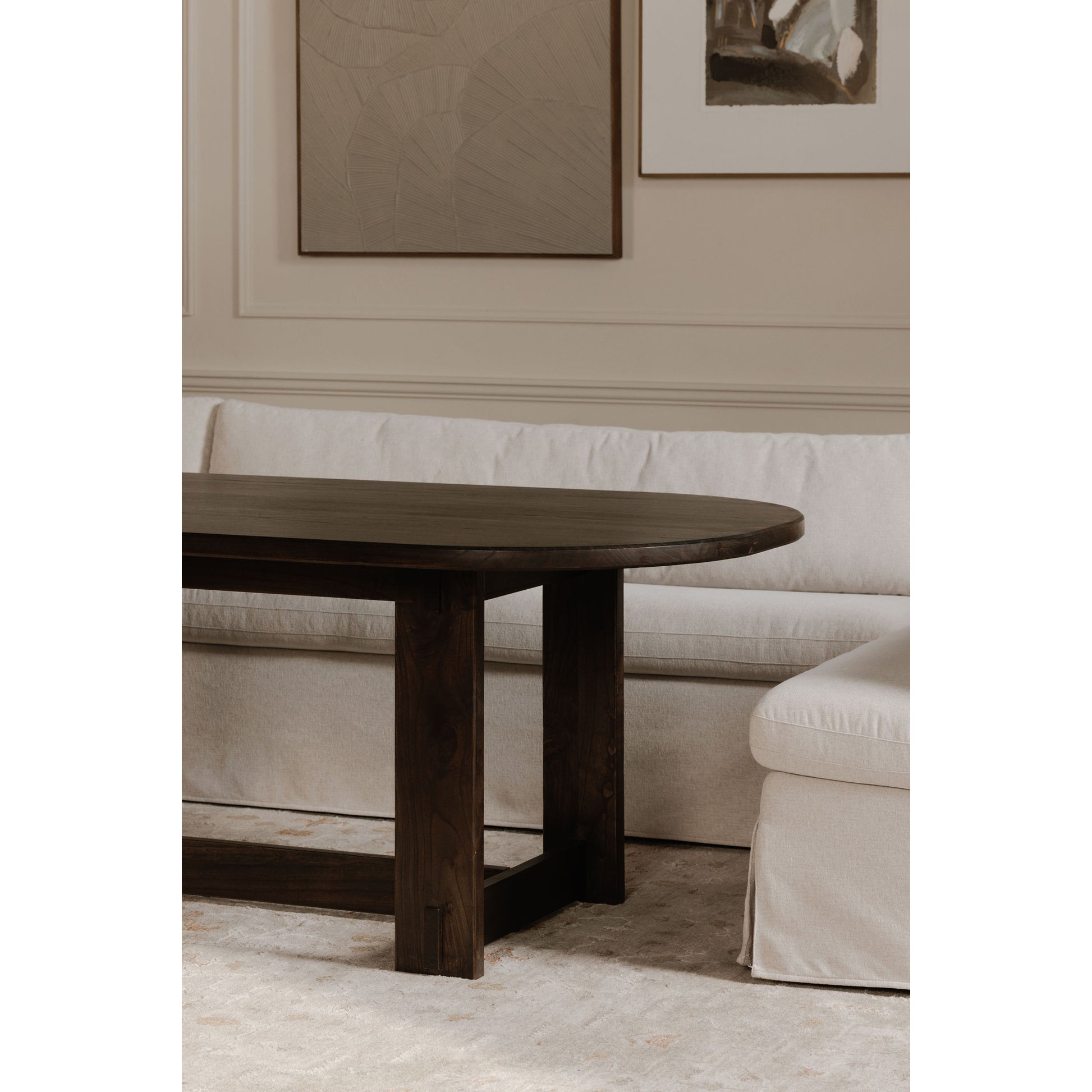 Fable Slipcover Dining Banquette L-Shape Beige 139.5 in. by Moe's Home Collection - view 3