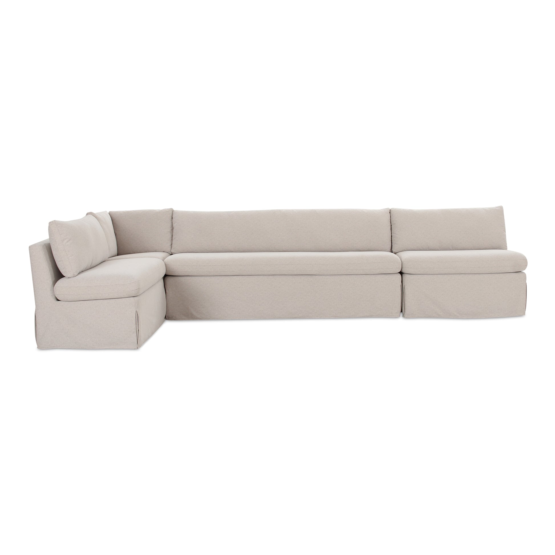 Fable Slipcover Dining Banquette L-Shape Beige 139.5 in. by Moe's Home Collection