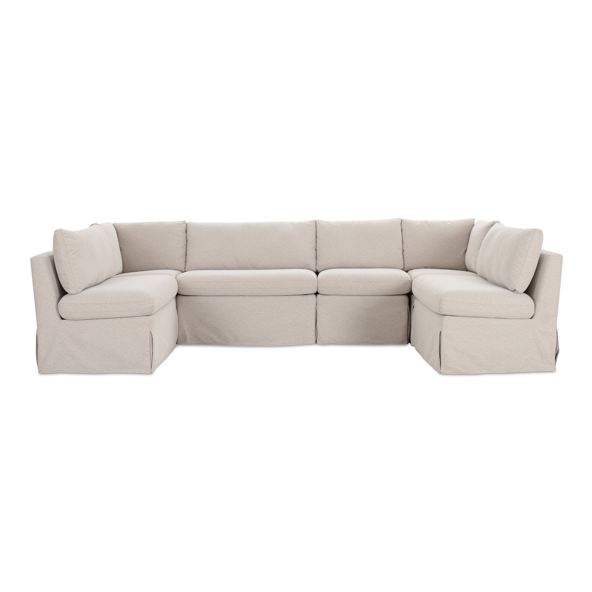 Fable Slipcover Dining Banquette U-Shape Beige 121 in. by Moe's Home Collection