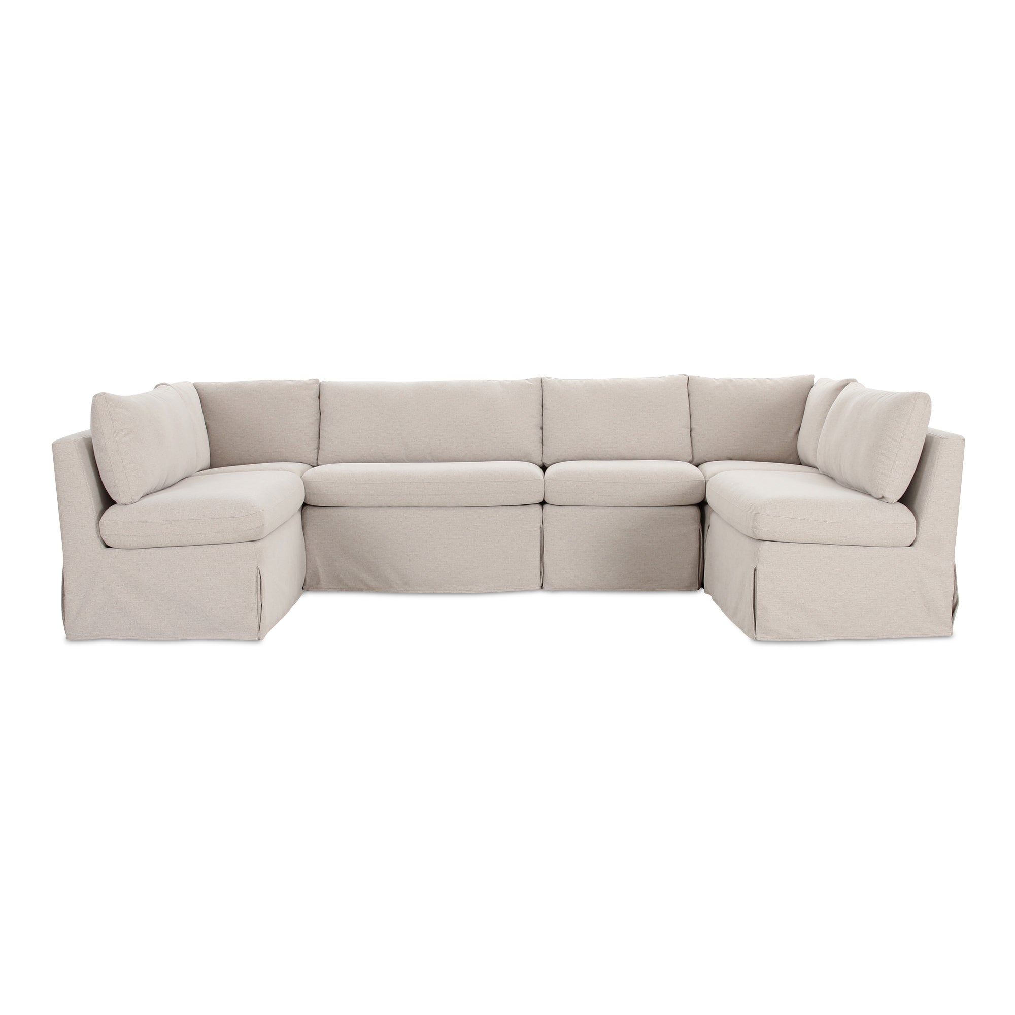 Fable Slipcover Dining Banquette U-Shape Beige 121 in. by Moe's Home Collection