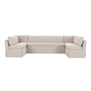Fable Slipcover Dining Banquette U-Shape Beige 129 in. by Moe's Home Collection