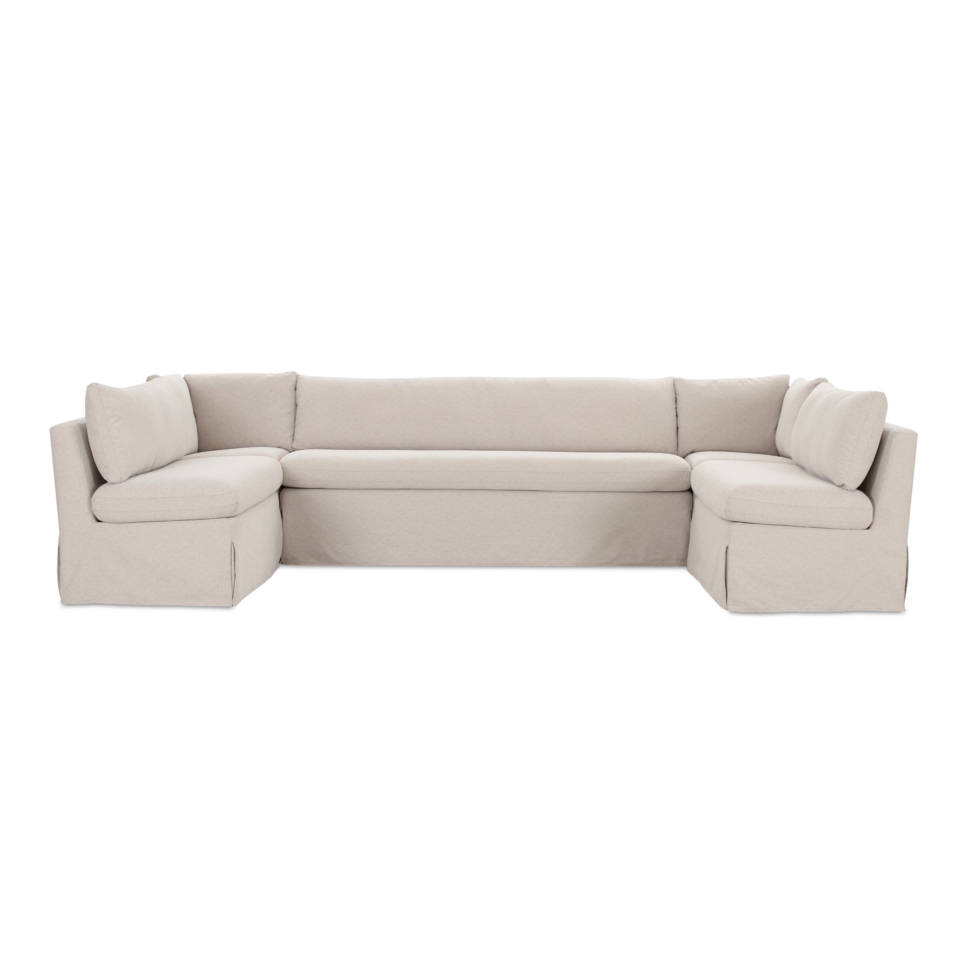 Fable Slipcover Dining Banquette U-Shape Beige 129 in. by Moe's Home Collection