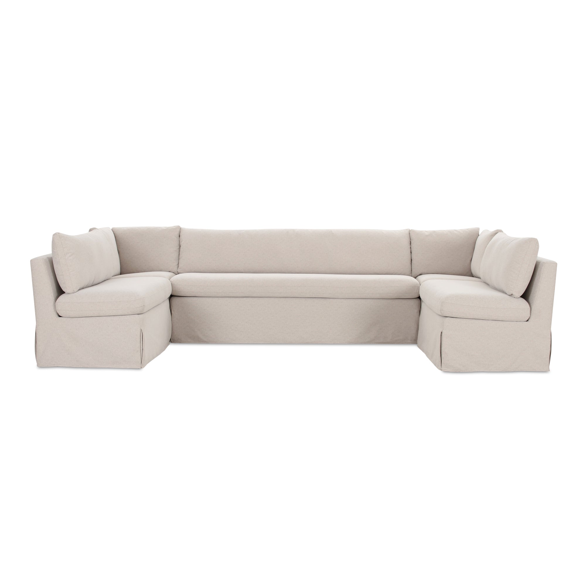 Fable Slipcover Dining Banquette U-Shape Beige 129 in. by Moe's Home Collection