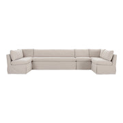 Fable Slipcover Dining Banquette U-Shape Beige 154 in. by Moe's Home Collection