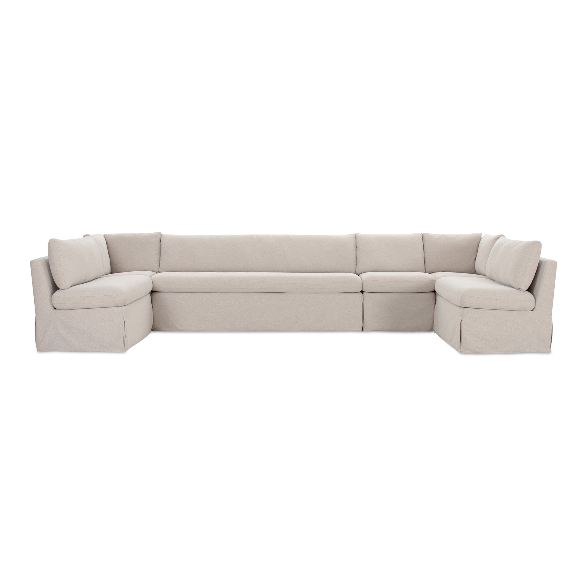 Fable Slipcover Dining Banquette U-Shape Beige 154 in. by Moe's Home Collection