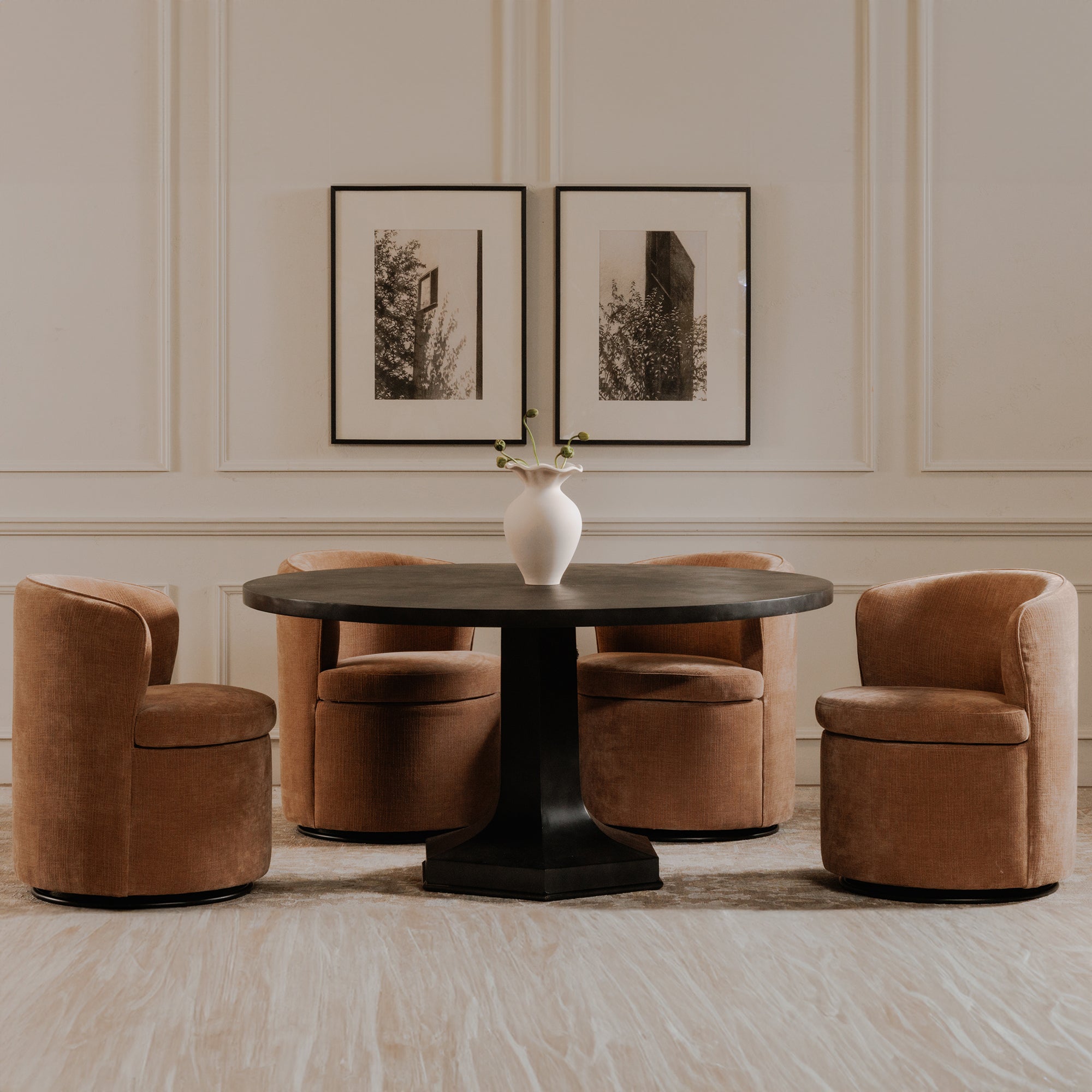 Dane Swivel Dining Chair Heritage Pink by Moe's Home Collection - view 3