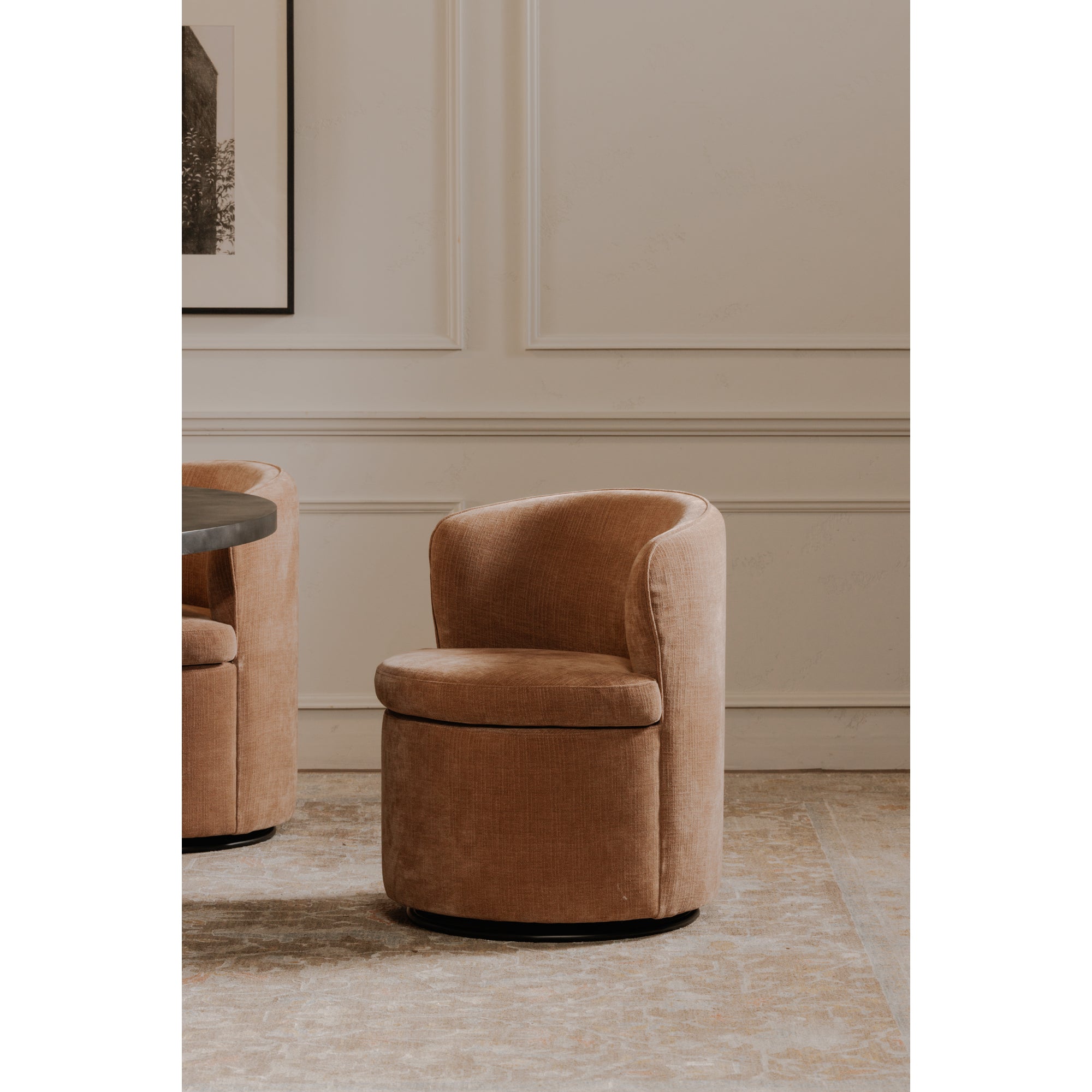 Dane Swivel Dining Chair Heritage Pink by Moe's Home Collection - view 2