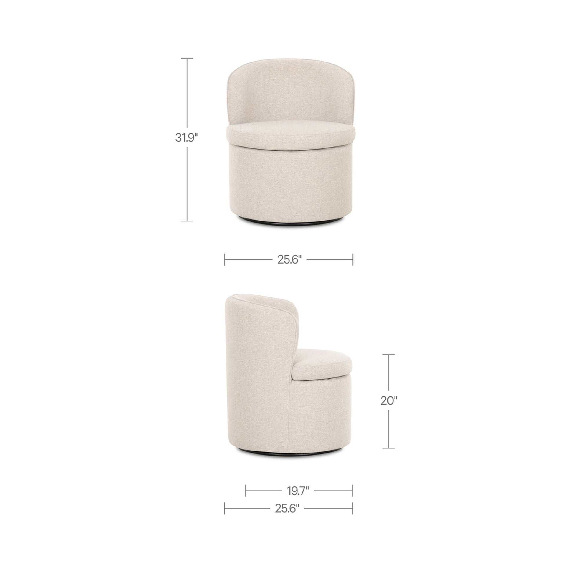 Dane Swivel Dining Chair Oatmeal by Moe's Home Collection - view 4