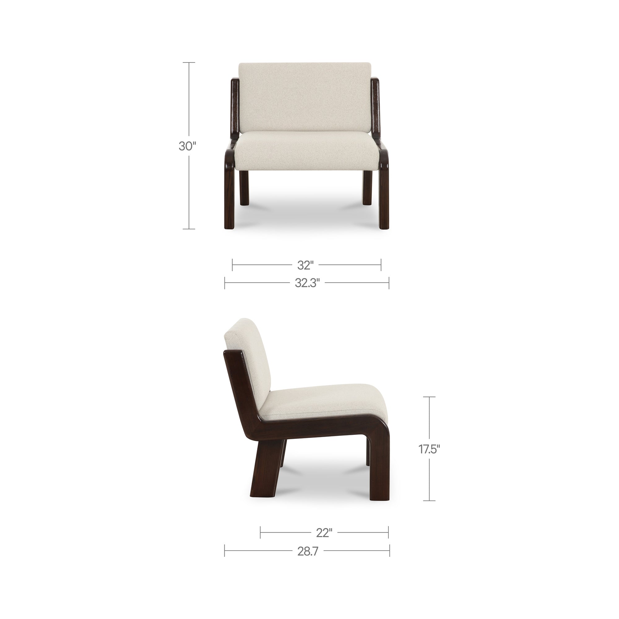 Edie Accent Chair Flecked Ivory by Moe's Home Collection - view 6