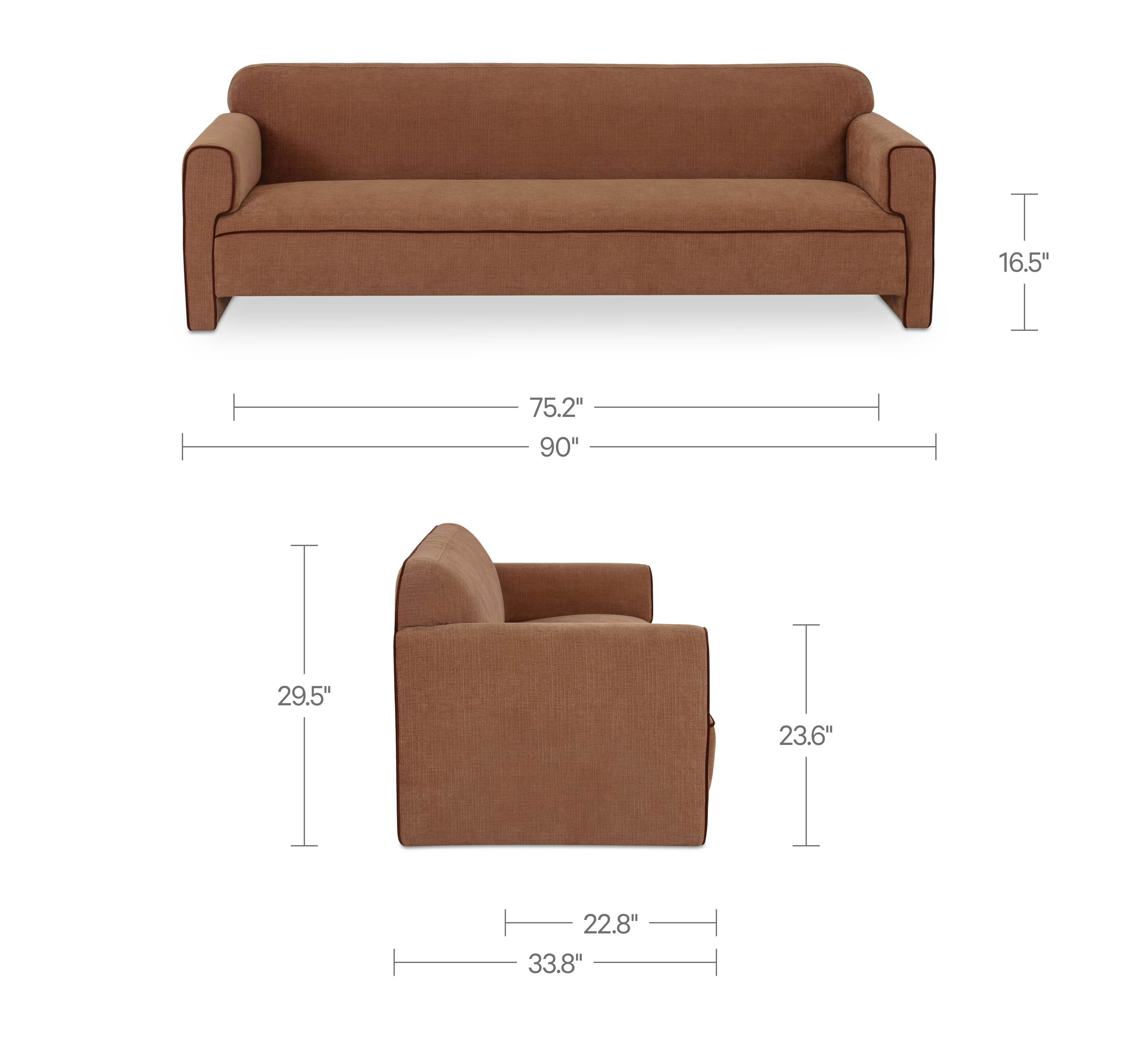Leo Sofa Light Brown by Moe's Home Collection - view 6
