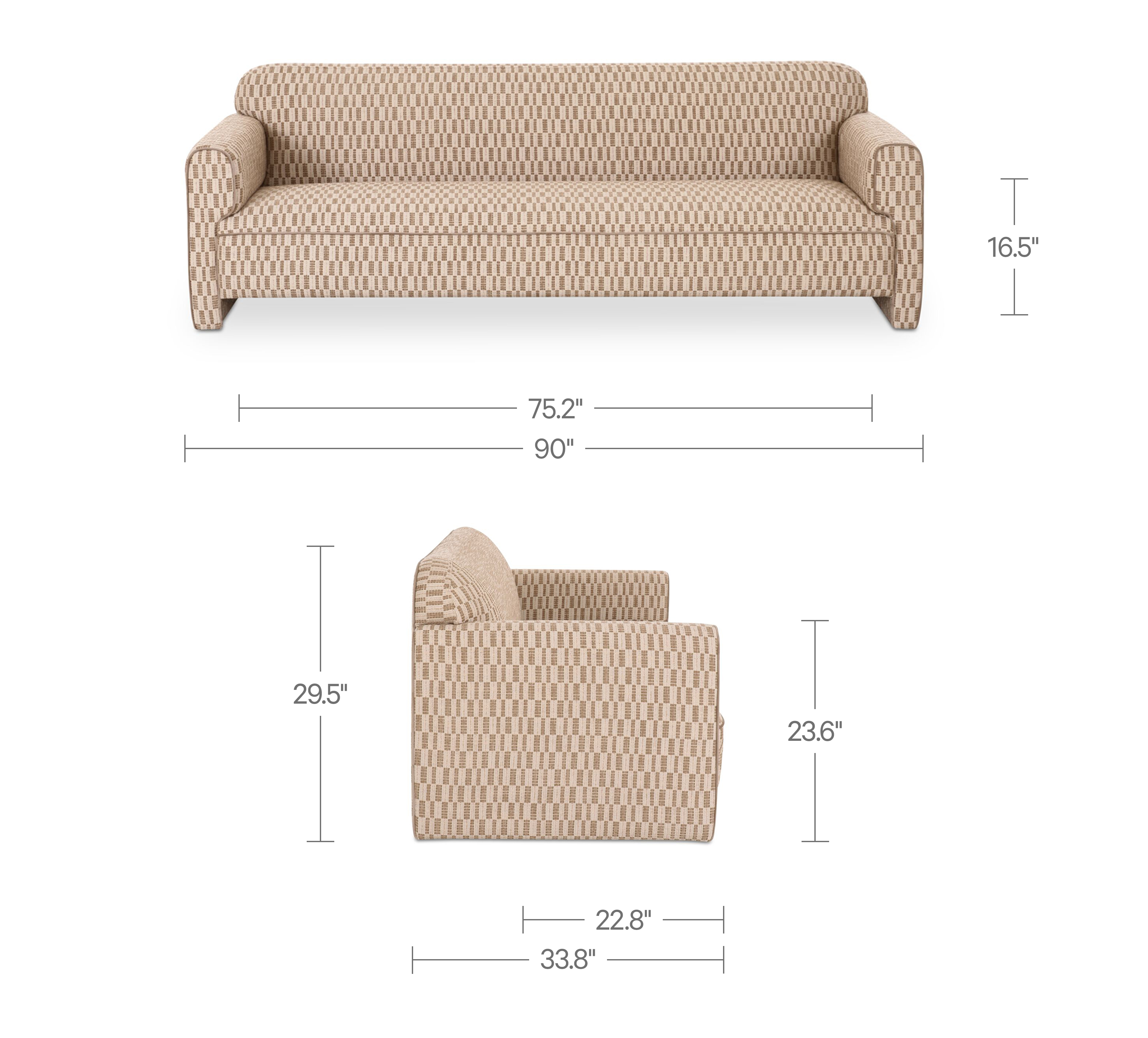Leo Sofa Taupe by Moe's Home Collection - view 5