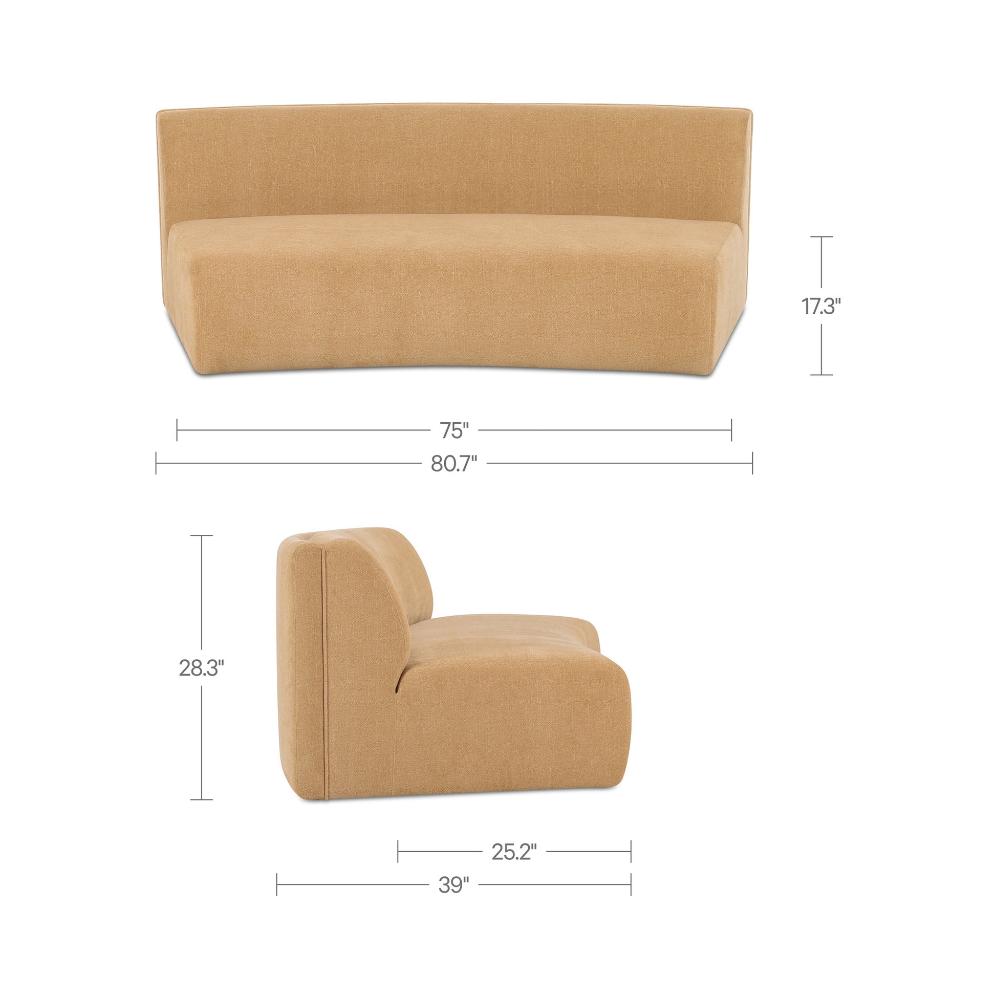 Naomi Concave Sofa Golden Yellow by Moe's Home Collection - view 6