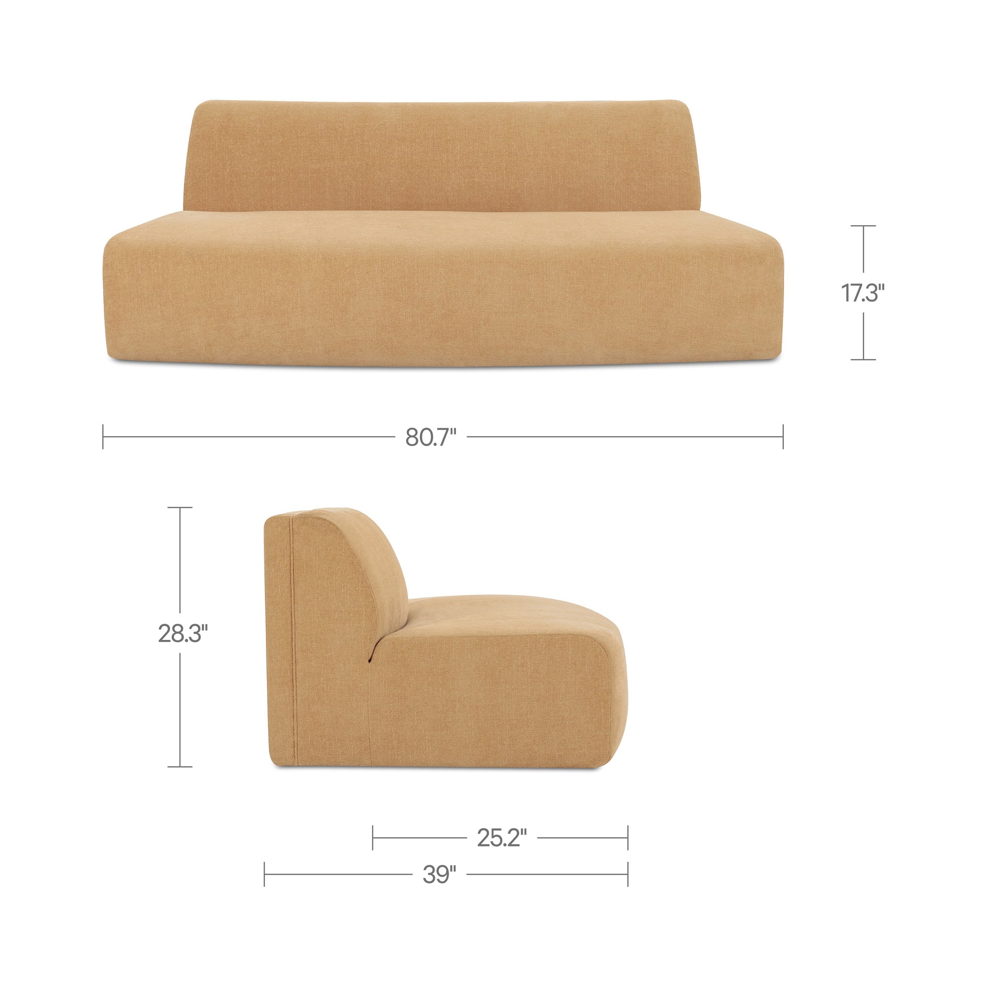 Naomi Convex Sofa Golden Yellow by Moe's Home Collection - view 6