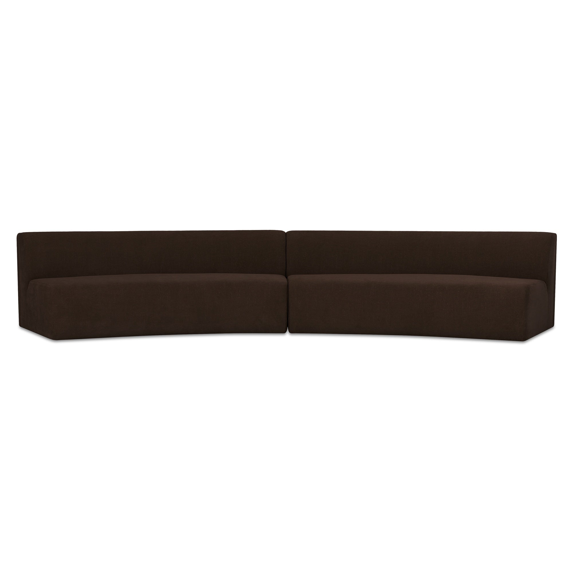 Naomi 2 Piece Concave Modular Sectional Dark Brown by Moe's Home Collection