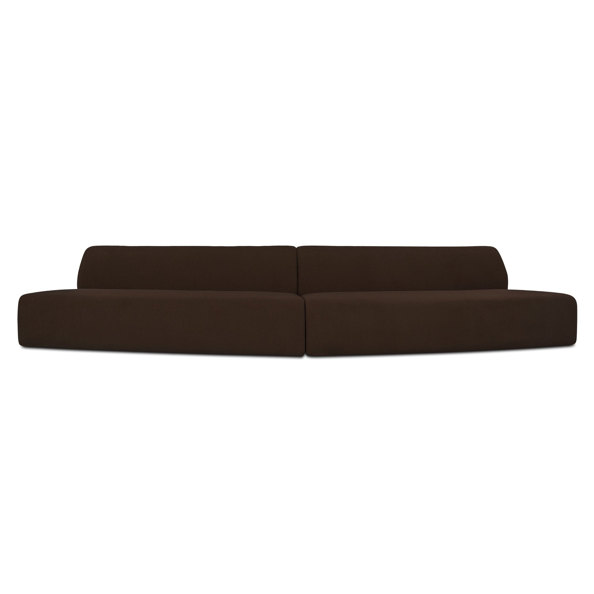 Naomi 2 Piece Convex Modular Sectional Dark Brown by Moe's Home Collection