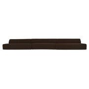 Naomi 3 Piece Wave Modular Sectional Dark Brown by Moe's Home Collection