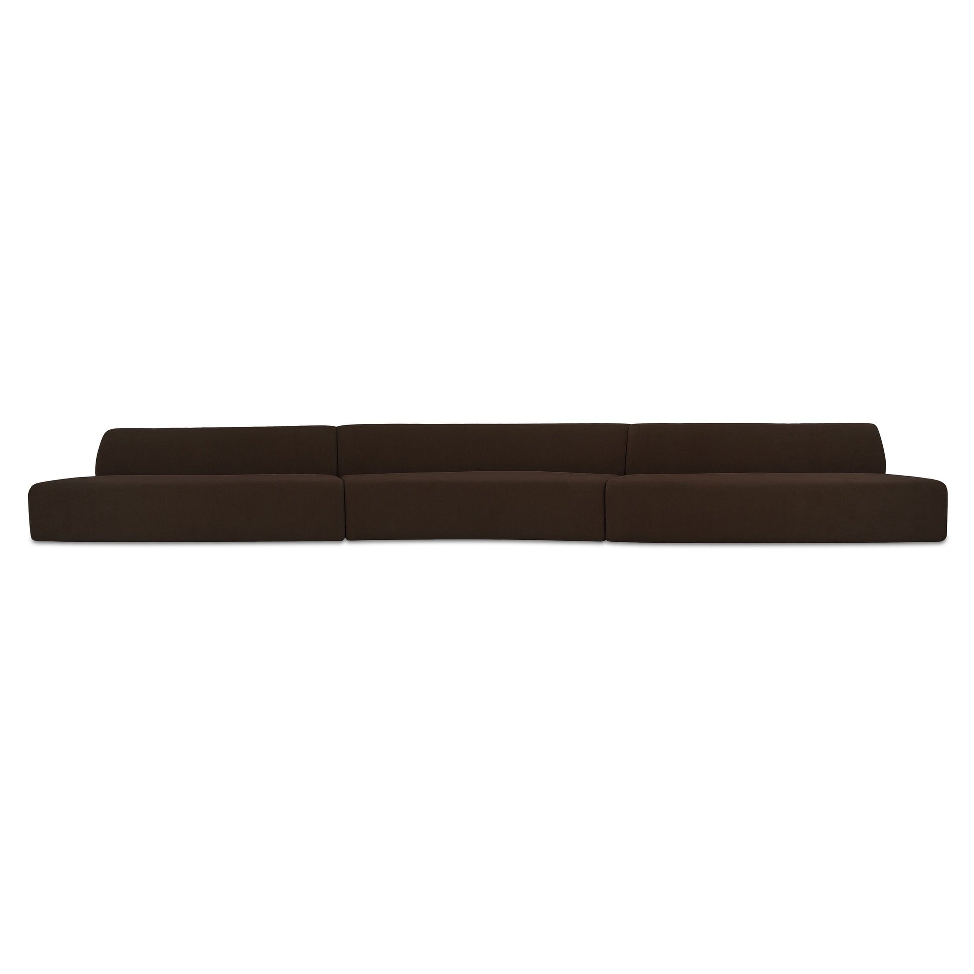Naomi 3 Piece Wave Modular Sectional Dark Brown by Moe's Home Collection