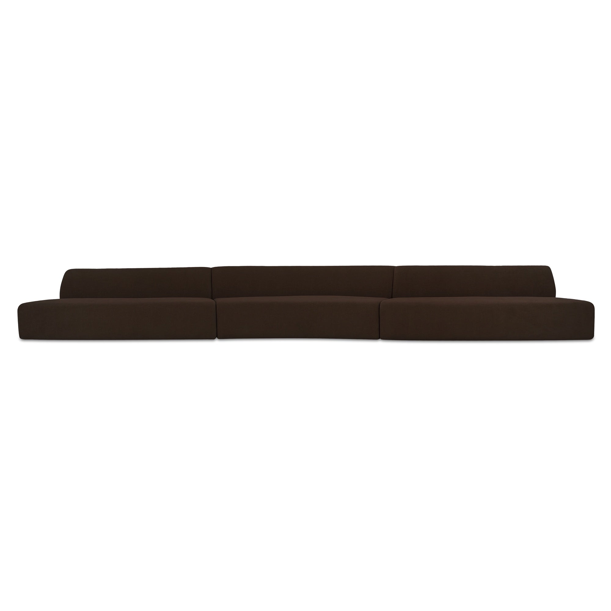 Naomi 3 Piece Wave Modular Sectional Dark Brown by Moe's Home Collection