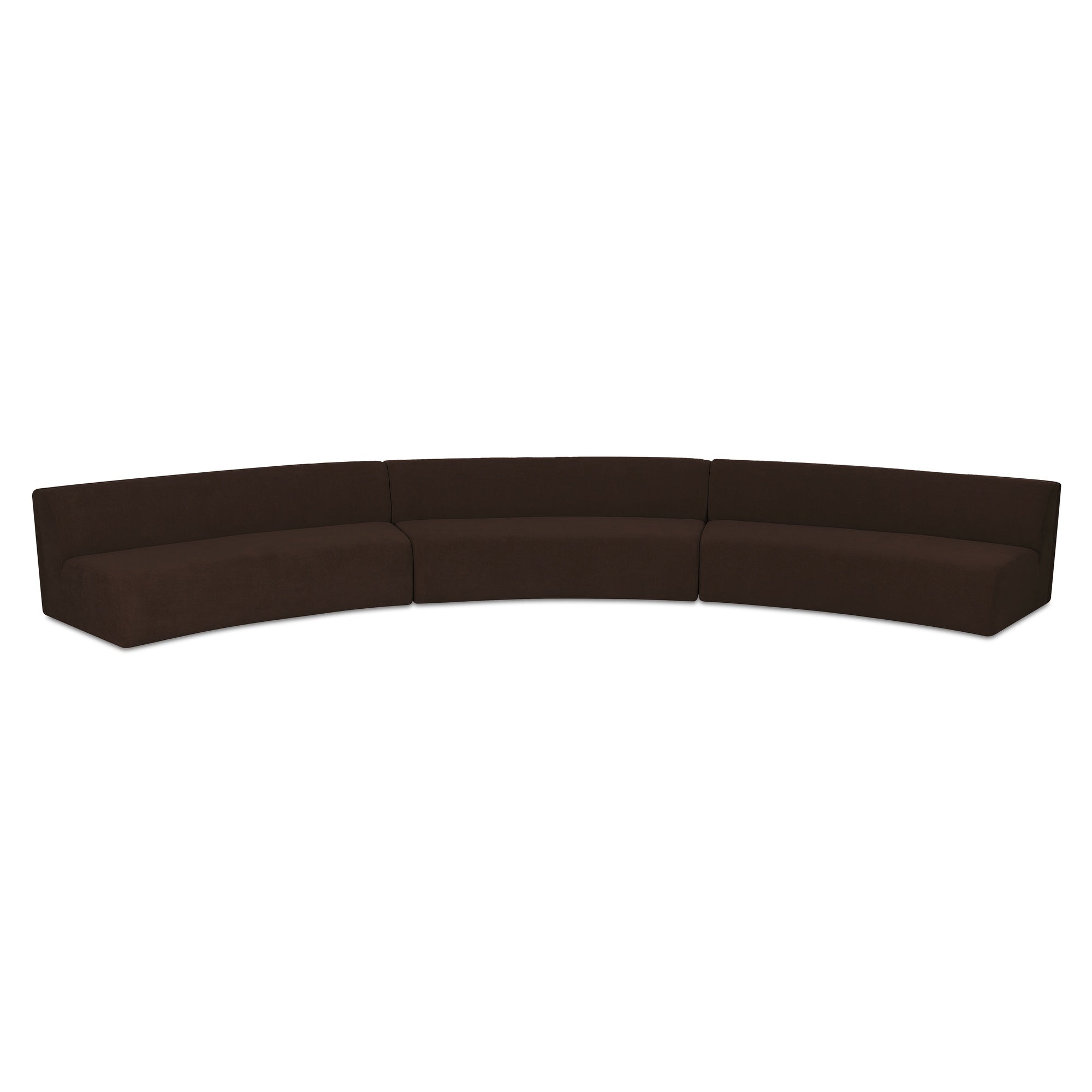 Naomi 3 Piece Concave Modular Sectional Dark Brown by Moe's Home Collection