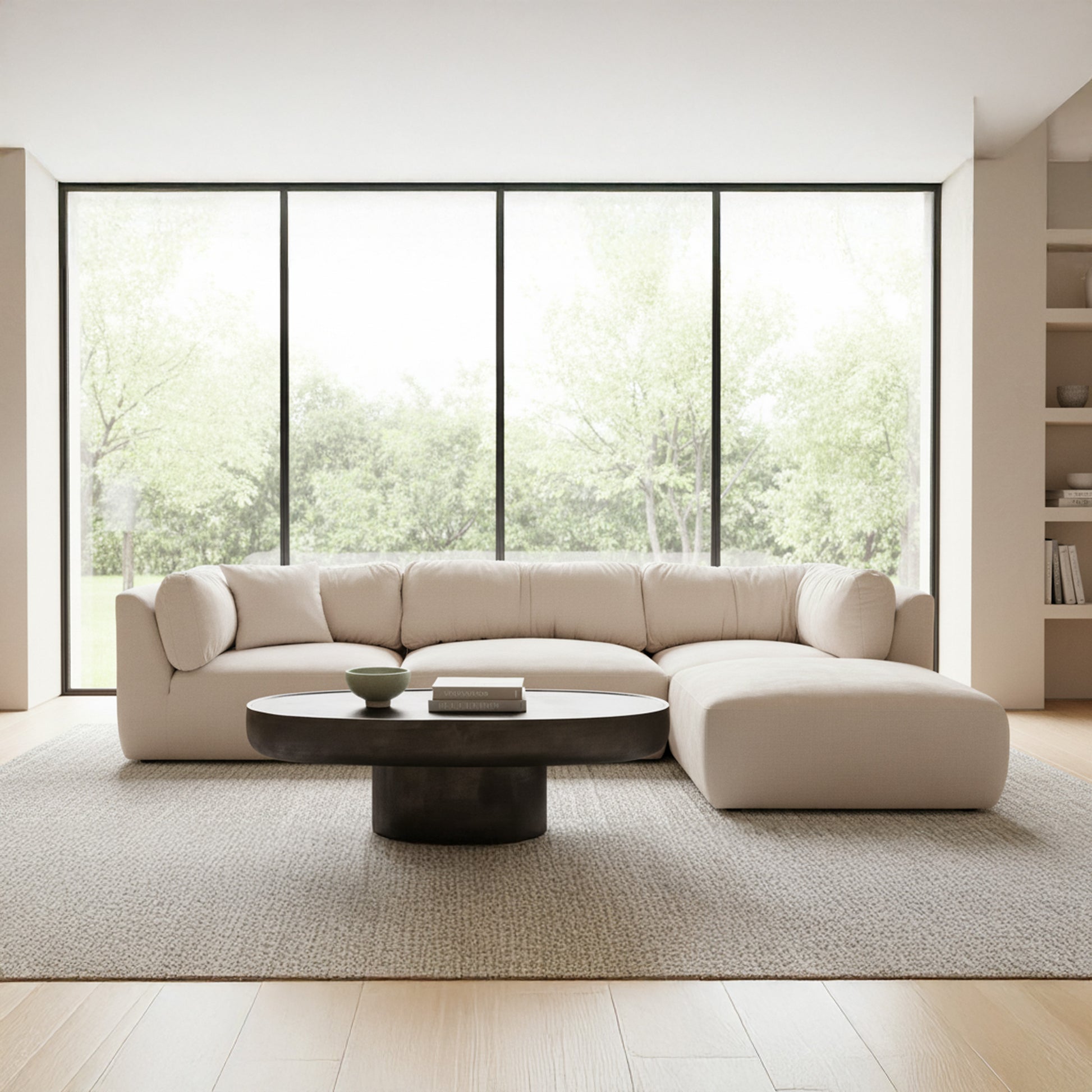 Matina Corner Chair Oatmeal by Moe's Home Collection - view 2