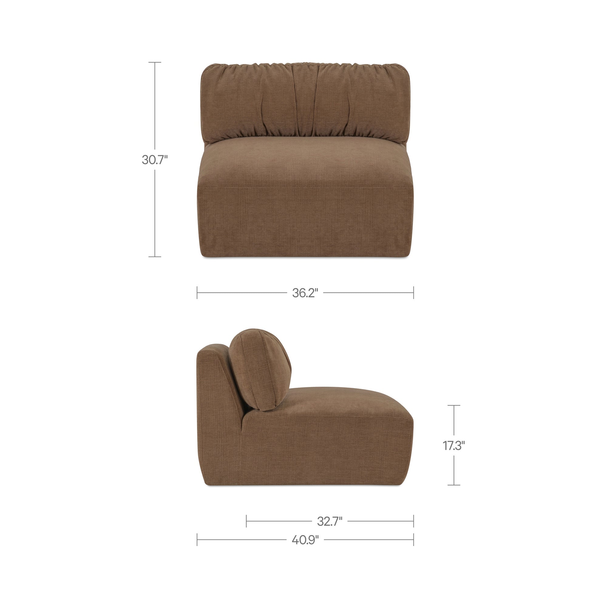 Matina Slipper Chair Taupe by Moe's Home Collection - view 3