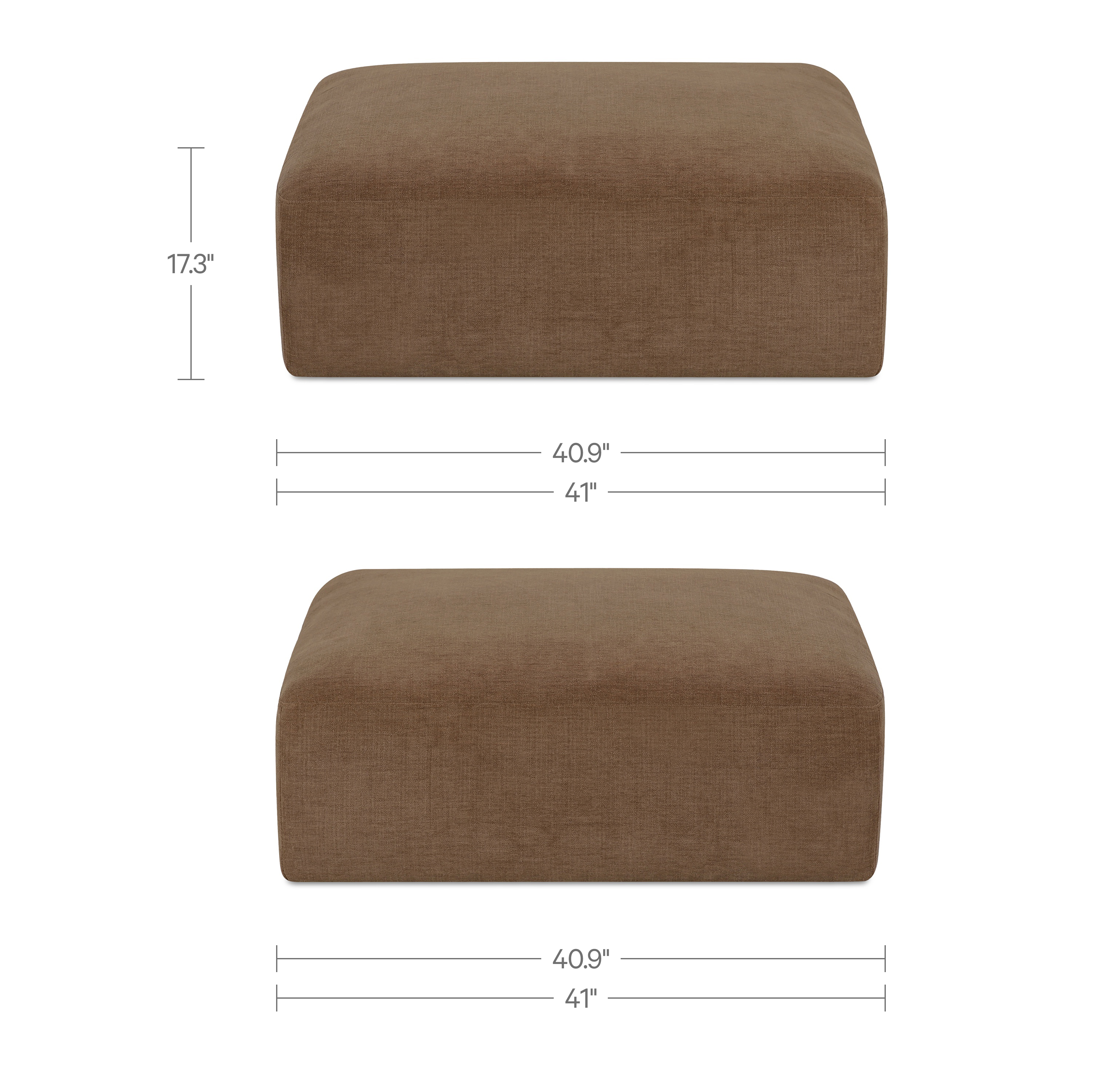 Matina Ottoman Taupe by Moe's Home Collection - view 3