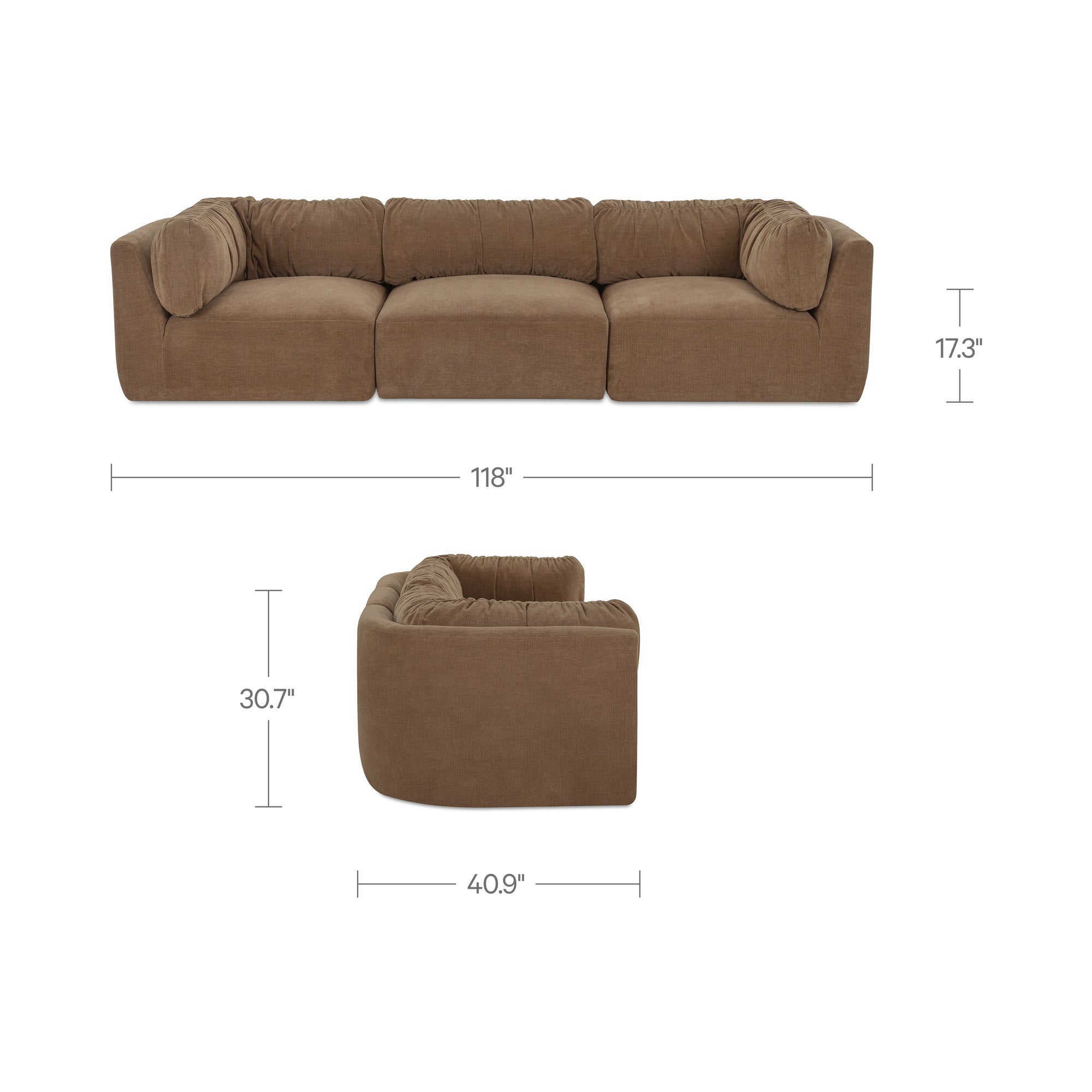 Matina Modular Sofa Taupe by Moe's Home Collection - view 3