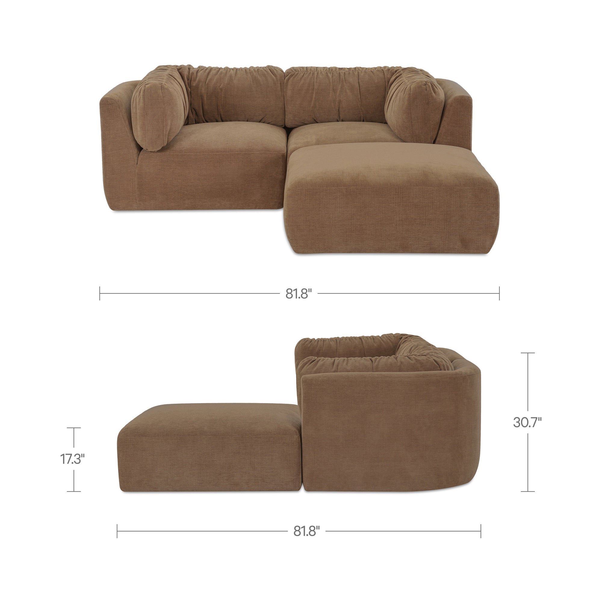 Matina Nook Modular Sectional Taupe by Moe's Home Collection - view 3
