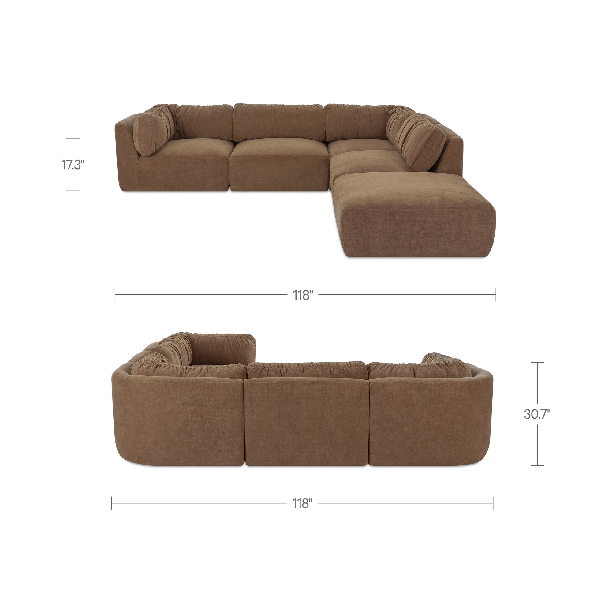 Matina Dream Modular Sectional Taupe by Moe's Home Collection - view 3
