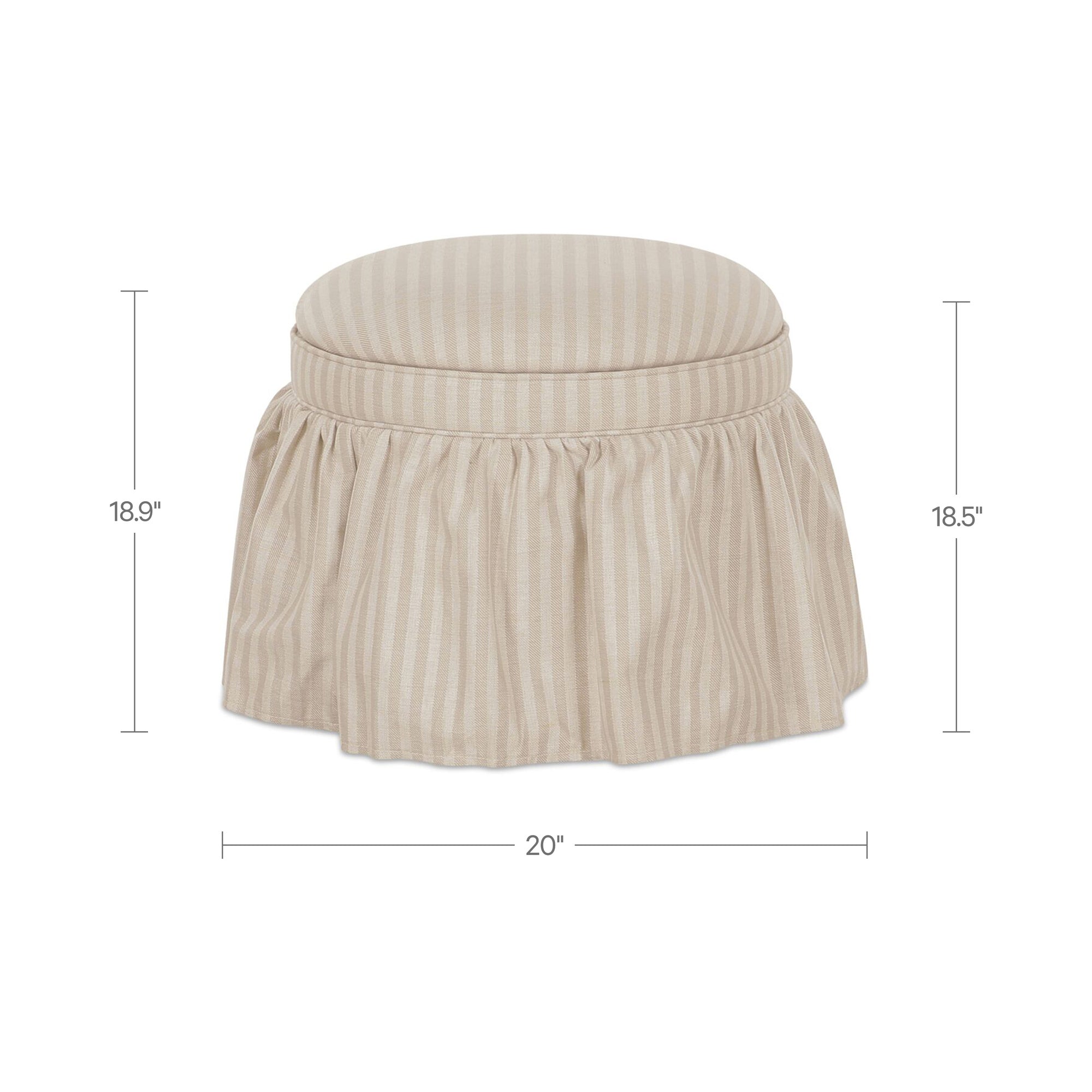 Heidi Storage Ottoman Beige Stripe by Moe's Home Collection - view 5