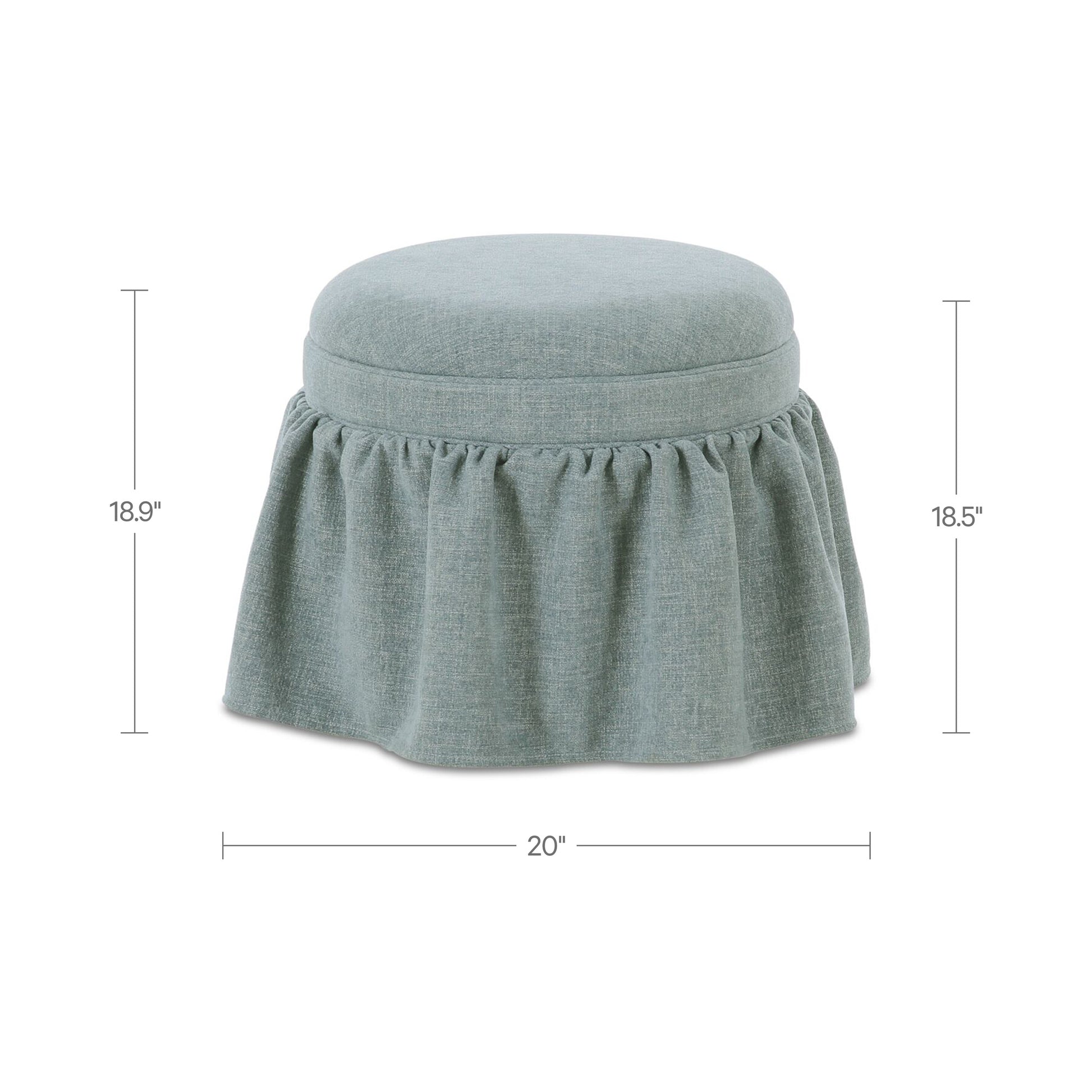Heidi Storage Ottoman Light Blue by Moe's Home Collection - view 3