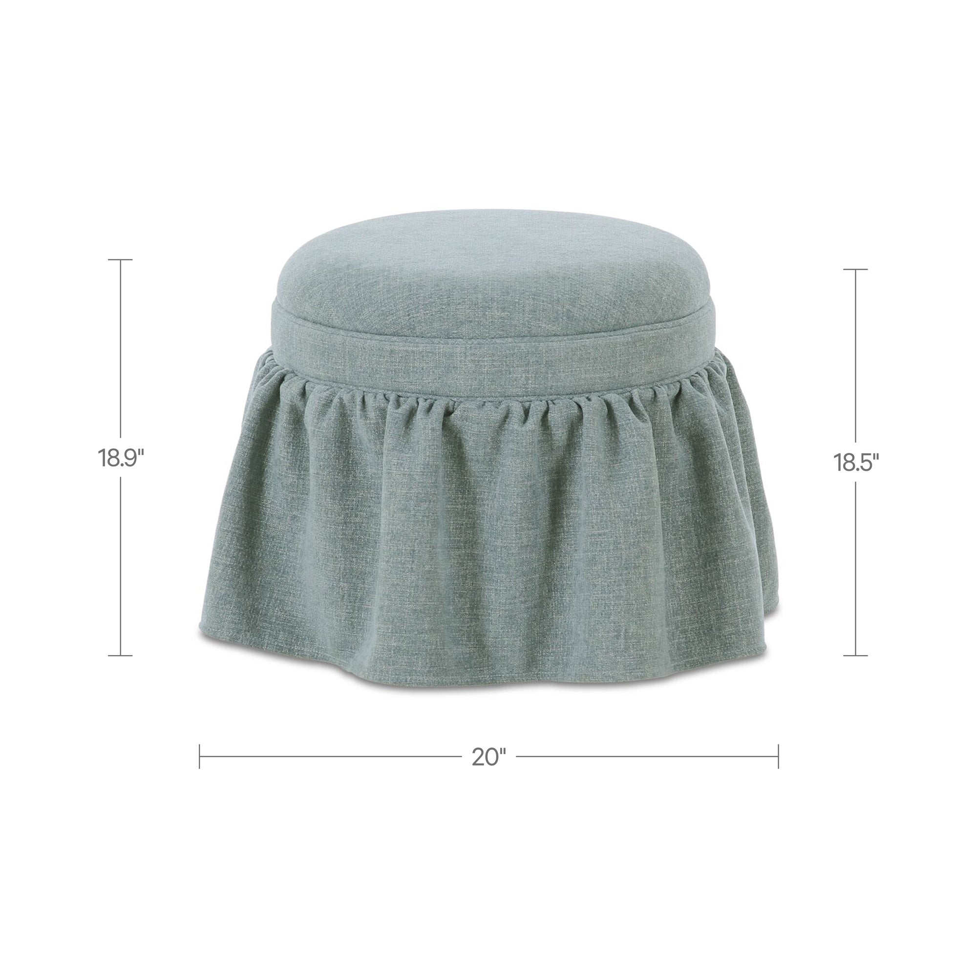 Heidi Storage Ottoman Light Blue by Moe's Home Collection - view 3