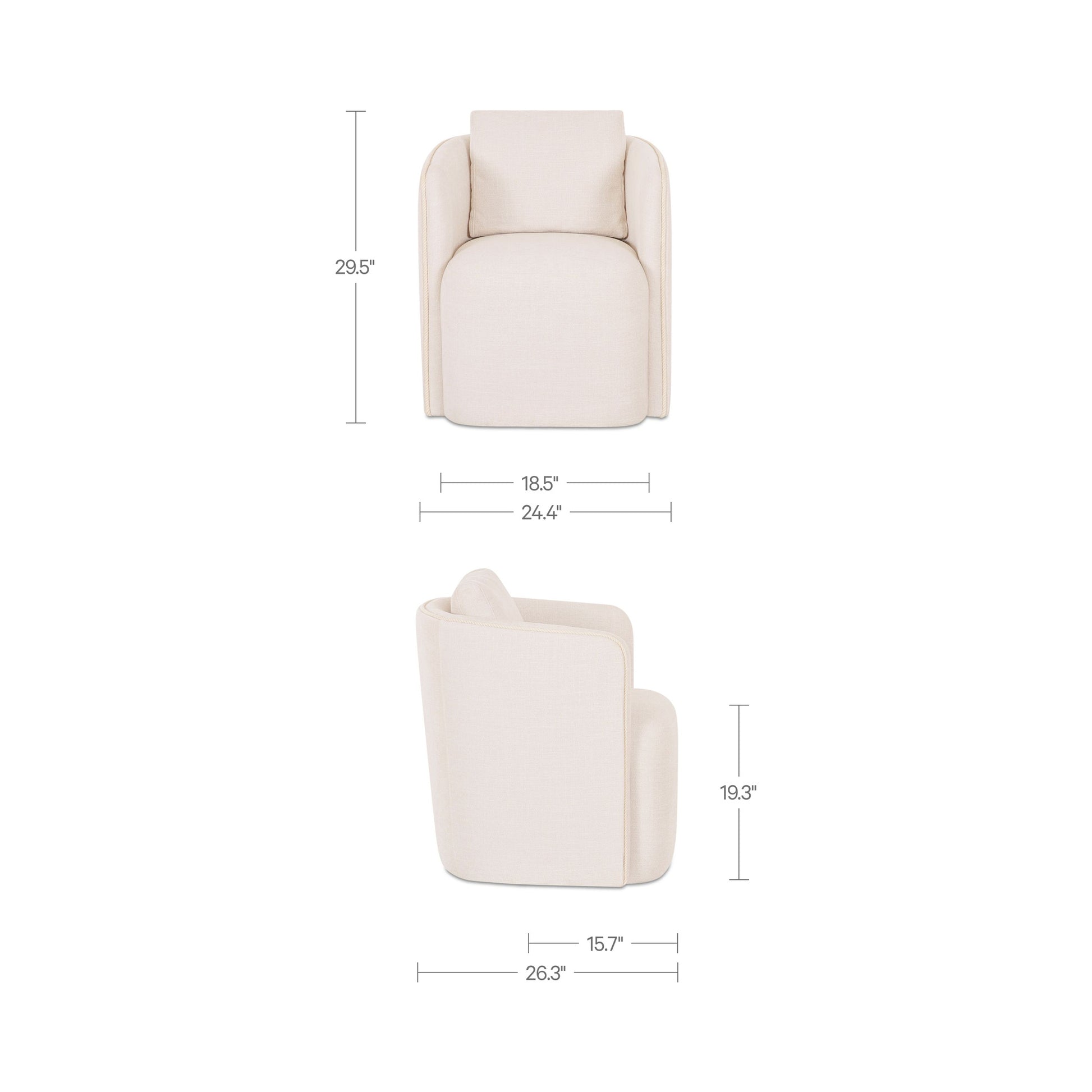 Cecil Dining Chair Warm White by Moe's Home Collection - view 3