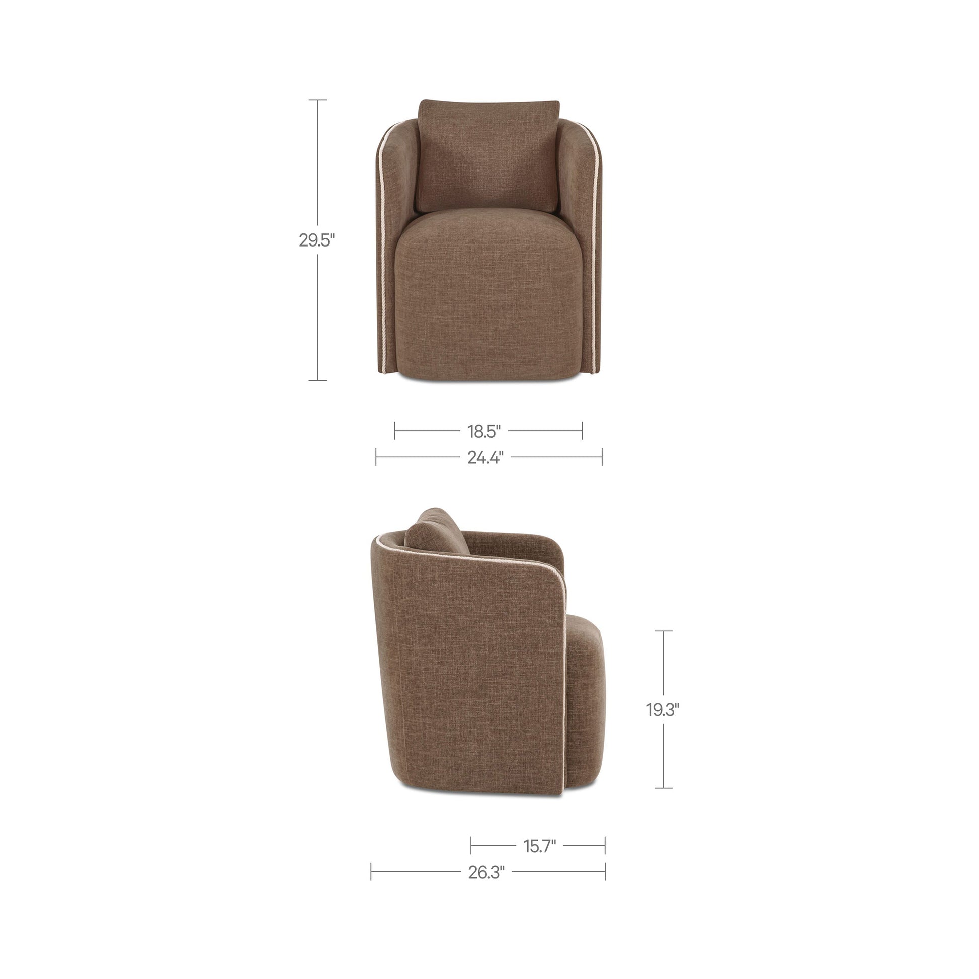 Cecil Dining Chair Dark Brown by Moe's Home Collection - view 3
