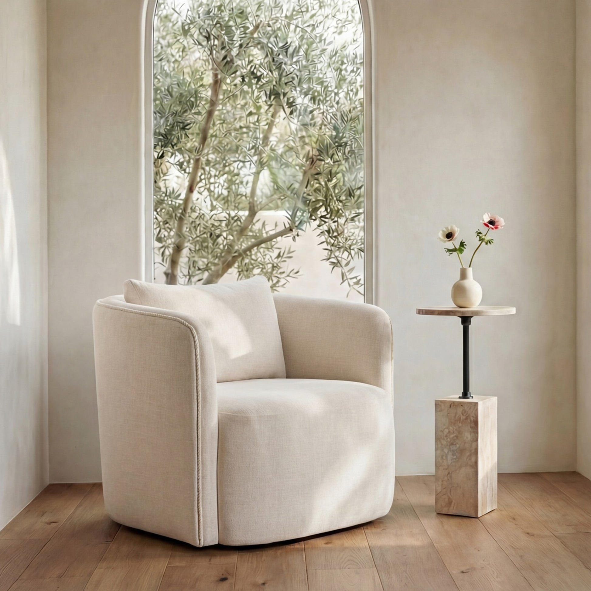 Cecil Accent Chair Warm White by Moe's Home Collection - view 2