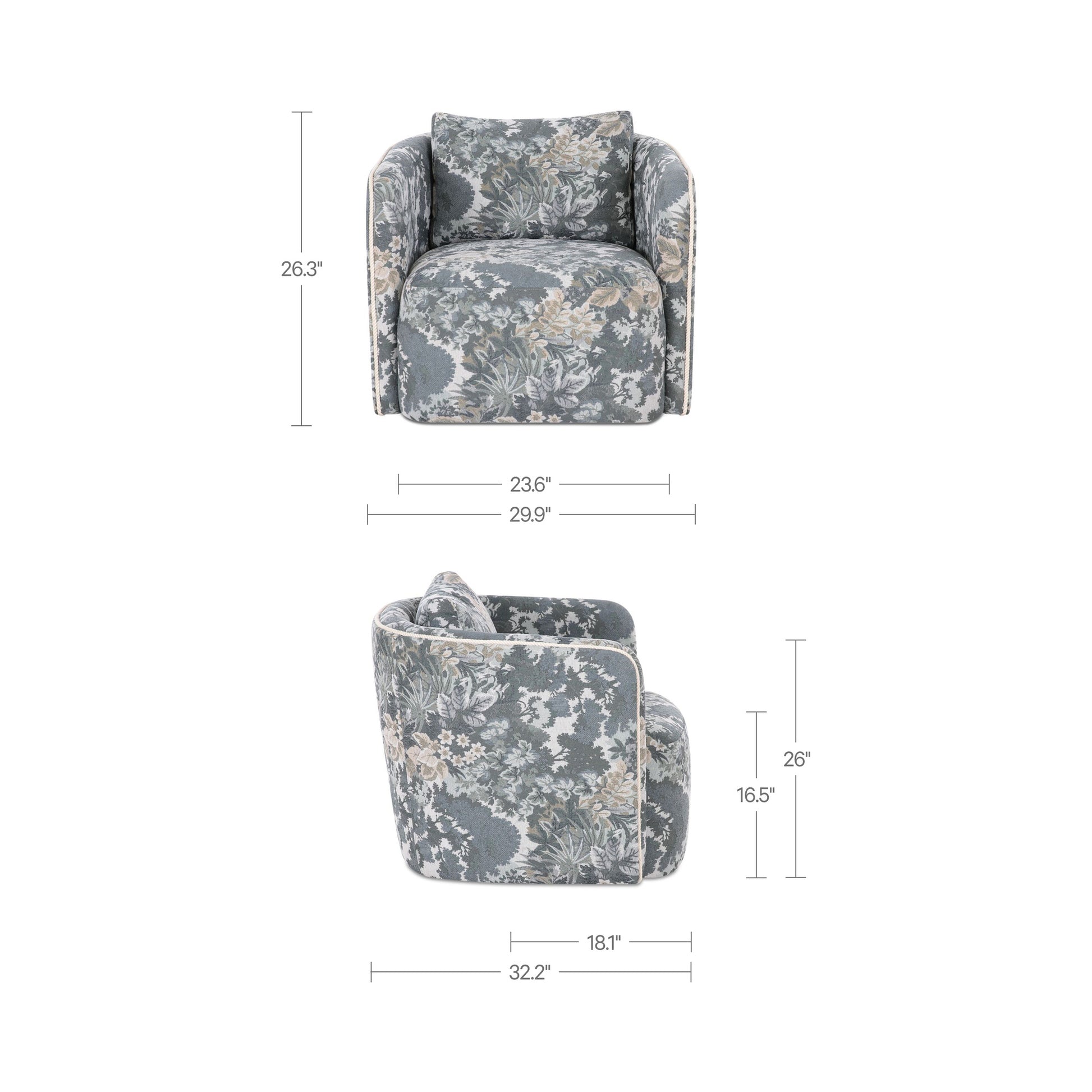 Cecil Accent Chair Tapestry by Moe's Home Collection - view 5