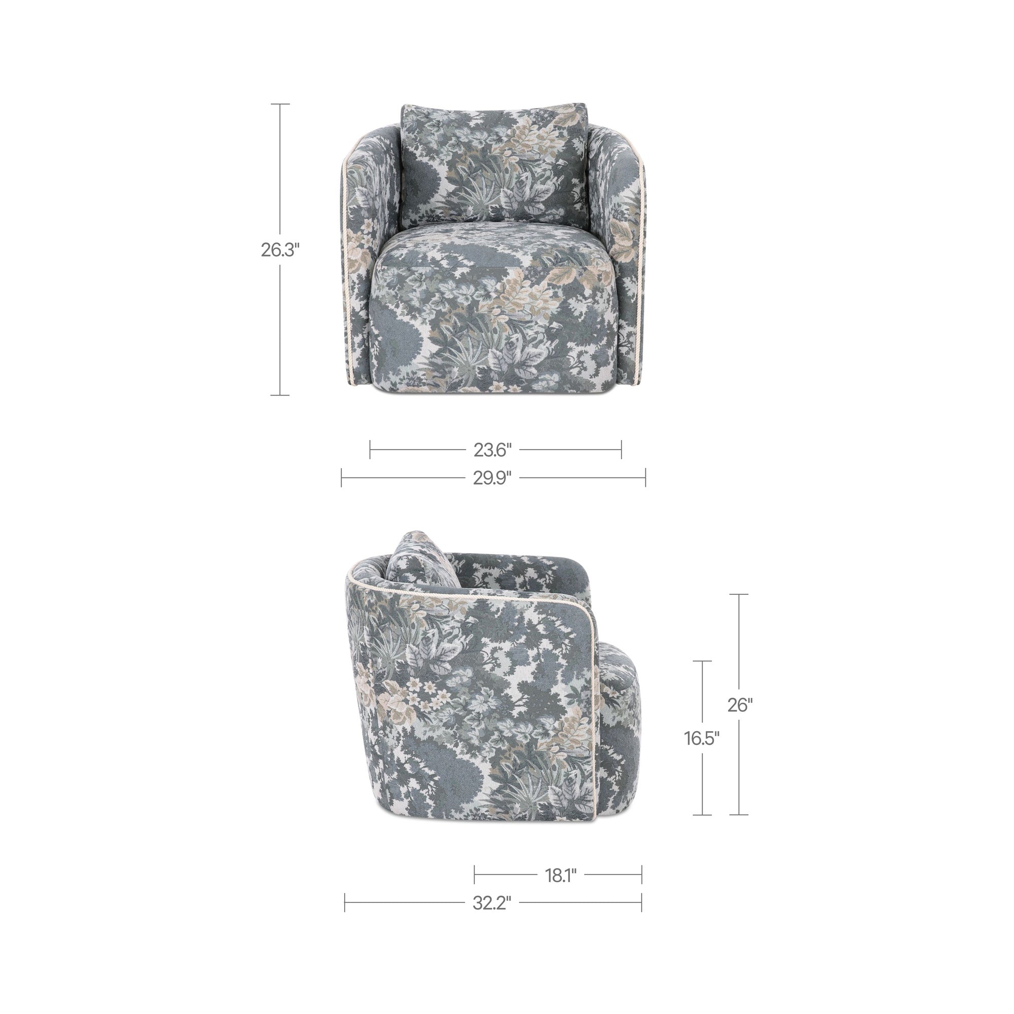 Cecil Accent Chair Tapestry by Moe's Home Collection - view 5