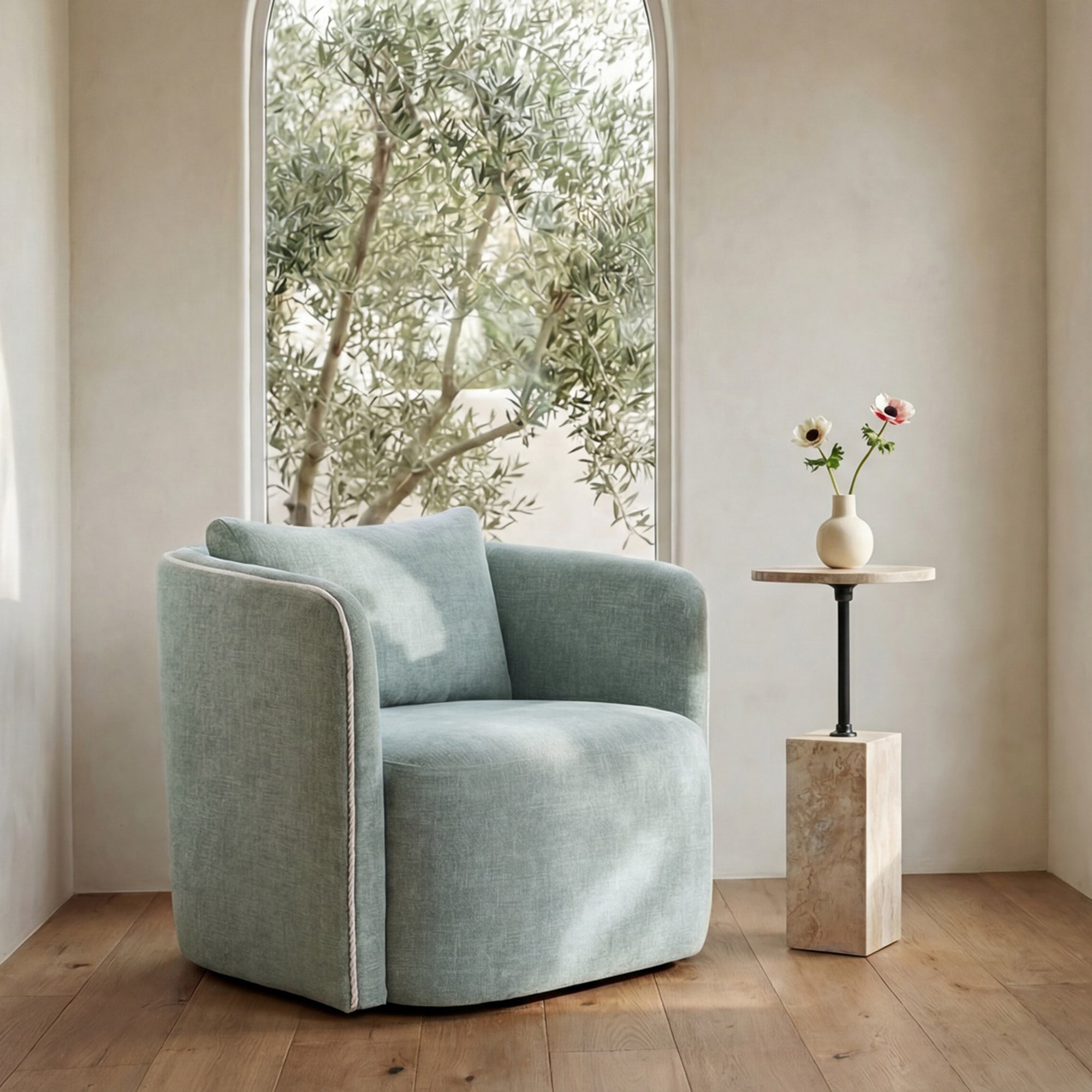 Cecil Accent Chair Light Blue by Moe's Home Collection - view 2
