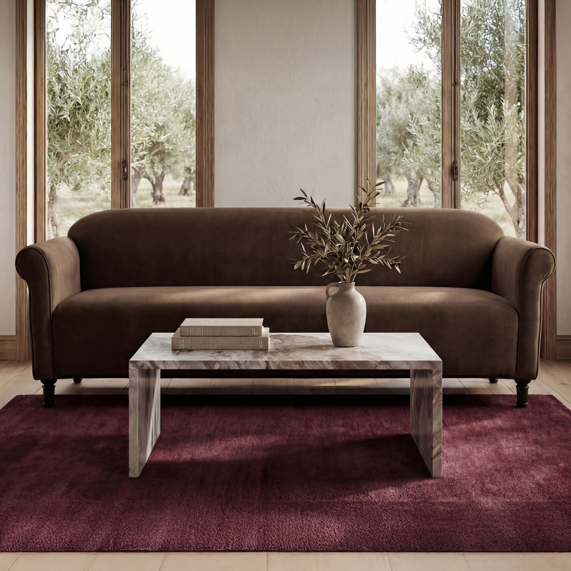 Harmony Sofa Dark Brown Faux Mohair by Moe's Home Collection - view 2