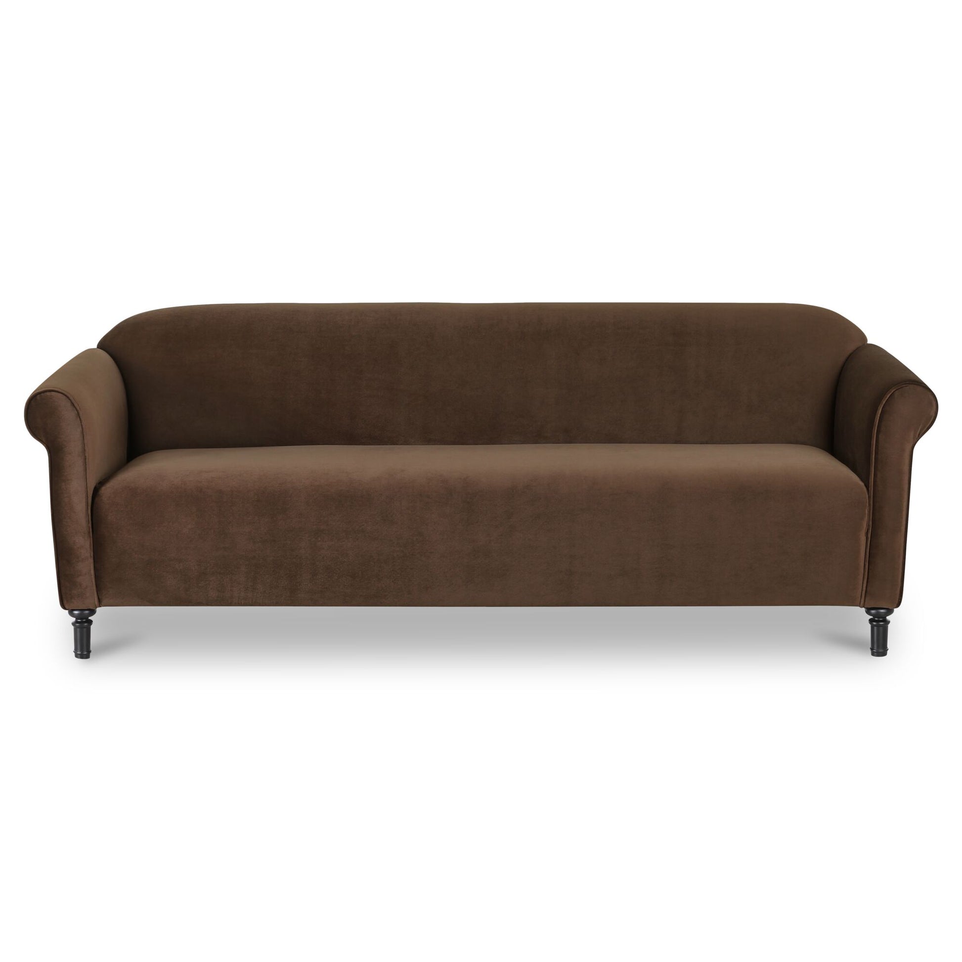 Harmony Sofa Dark Brown Faux Mohair by Moe's Home Collection