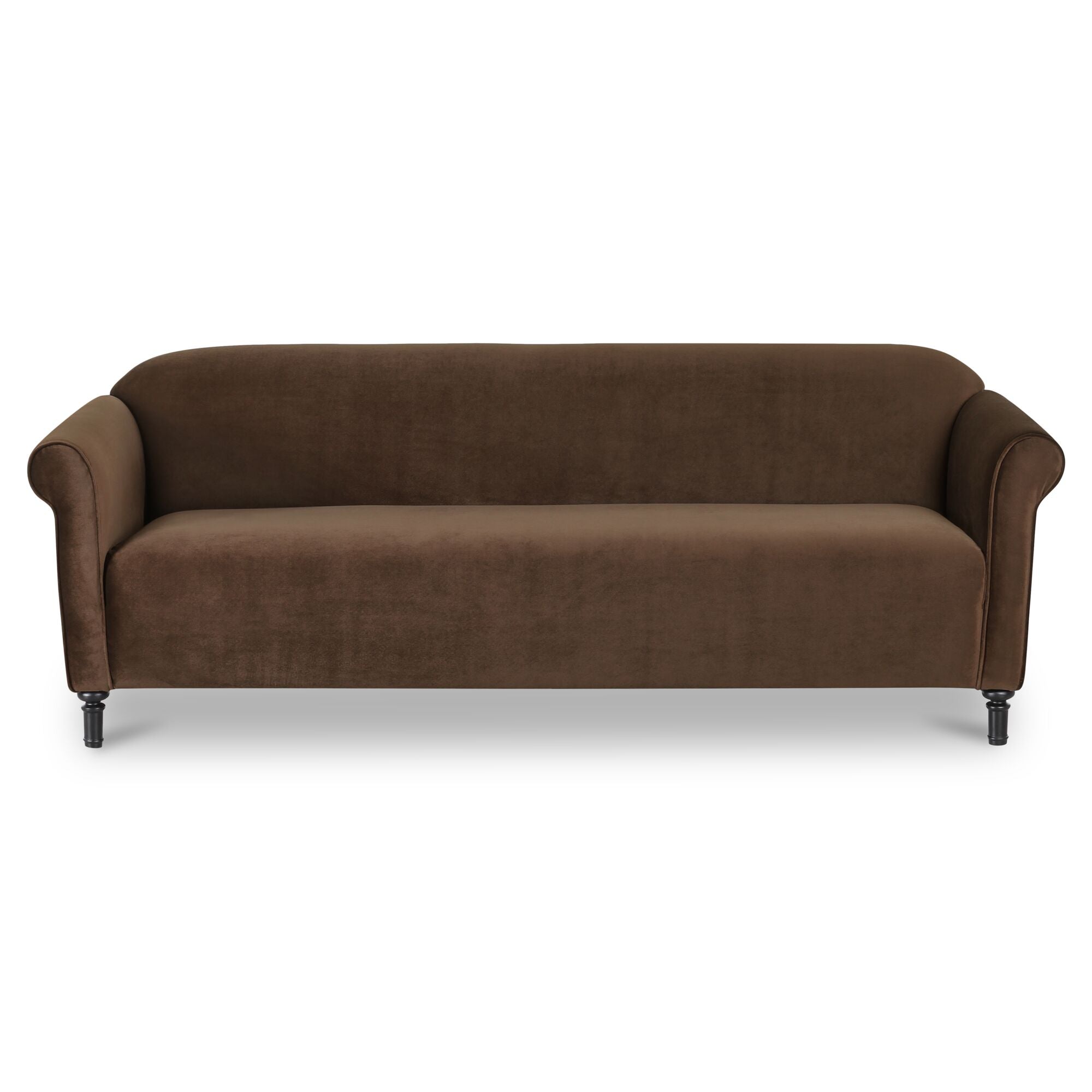 Harmony Sofa Dark Brown Faux Mohair by Moe's Home Collection