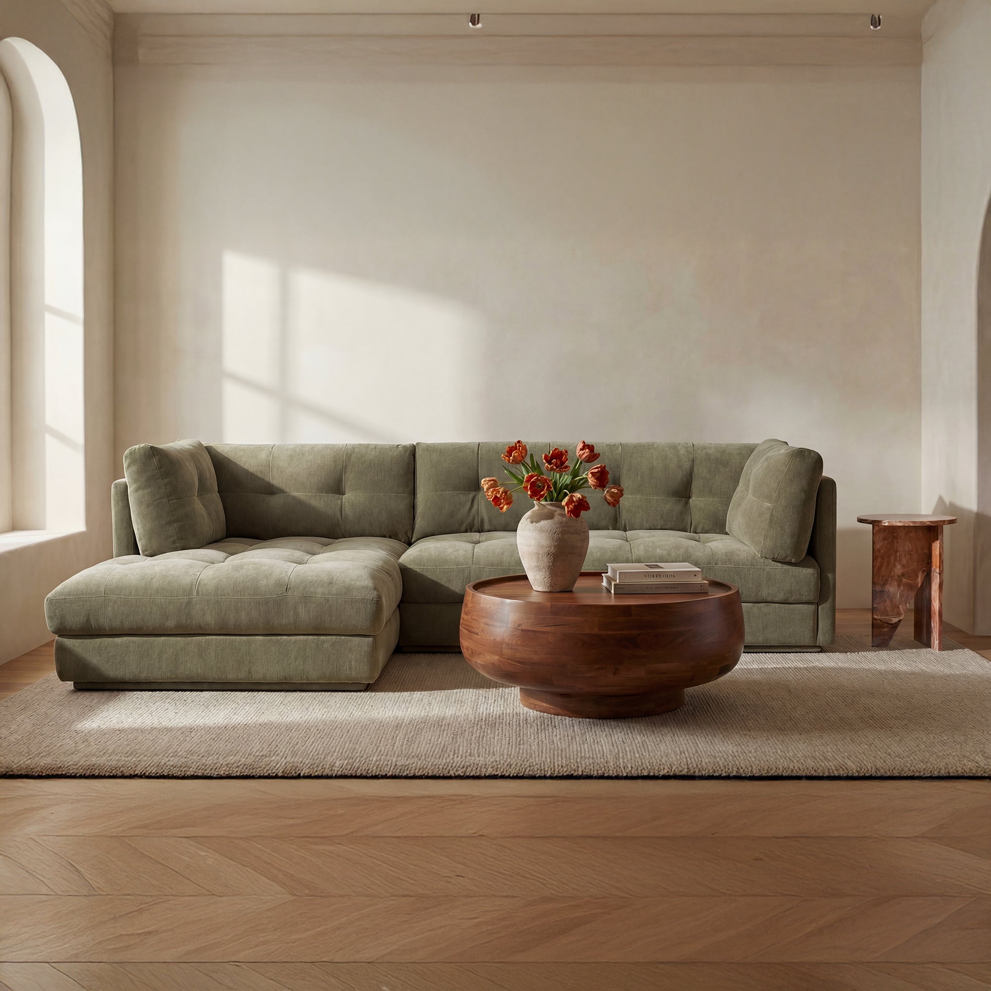 Mischa Left Sectional Sage Green by Moe's Home Collection - view 2