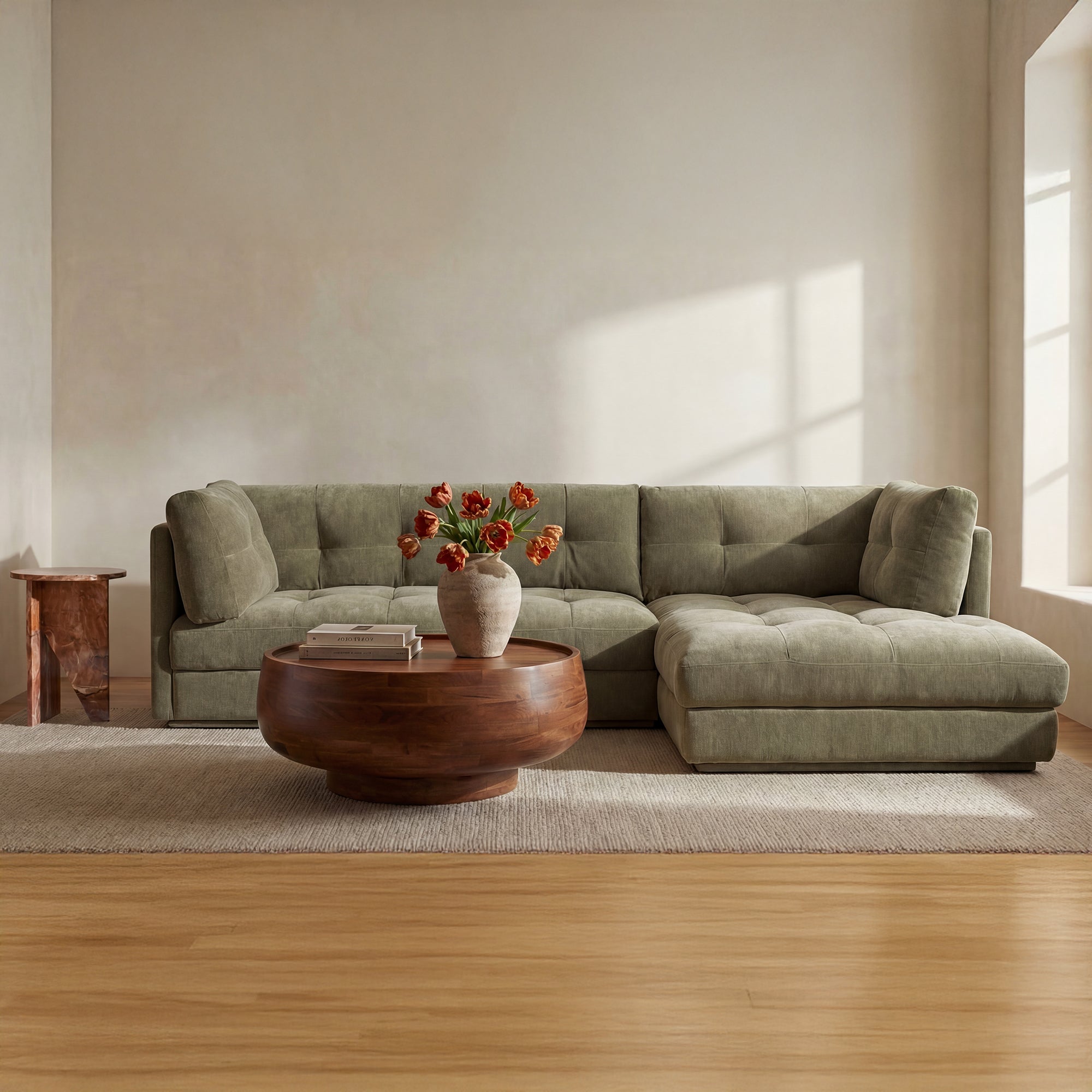 Mischa Right Sectional Sage Green by Moe's Home Collection - view 2