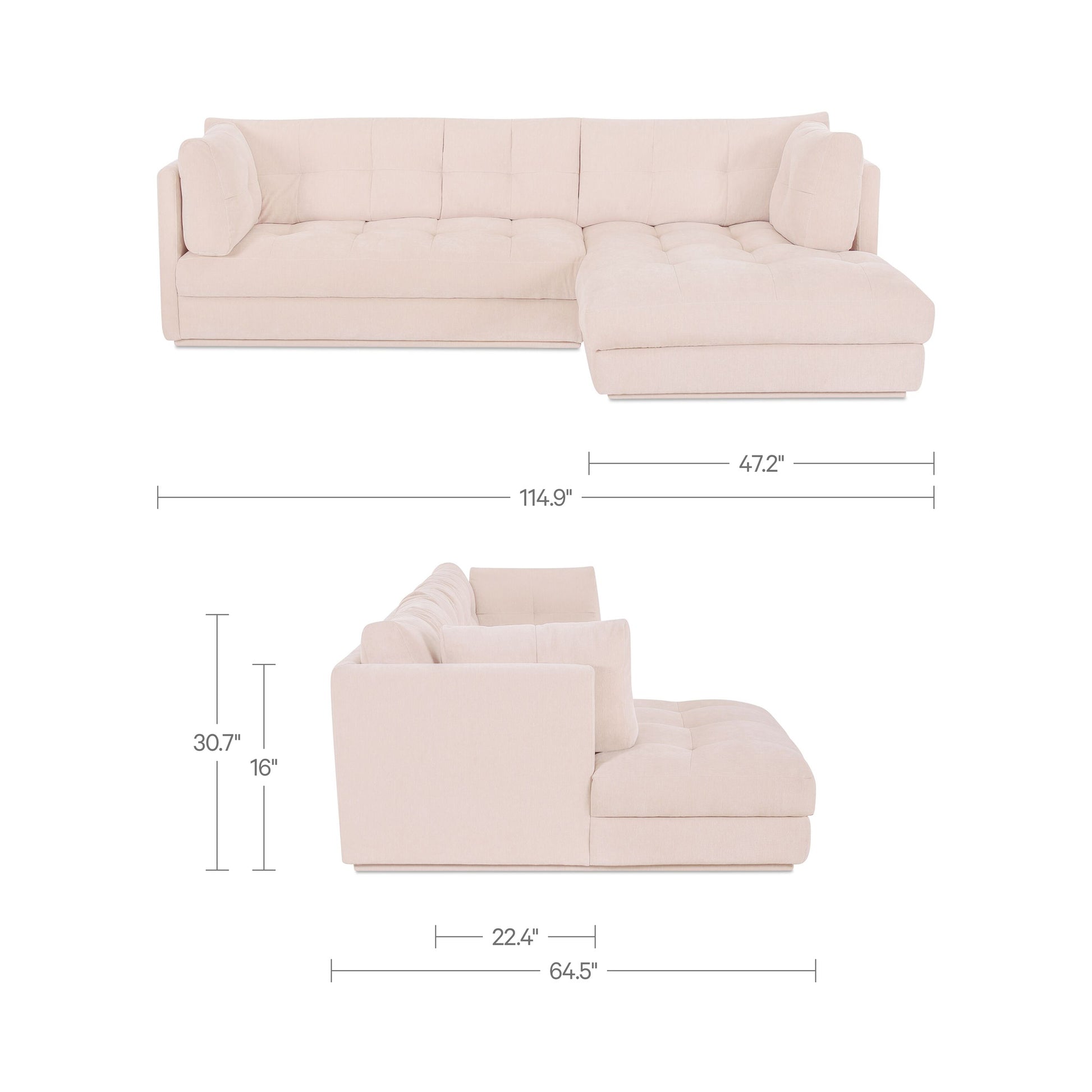 Mischa Sectional Light Beige by Moe's Home Collection - view 3
