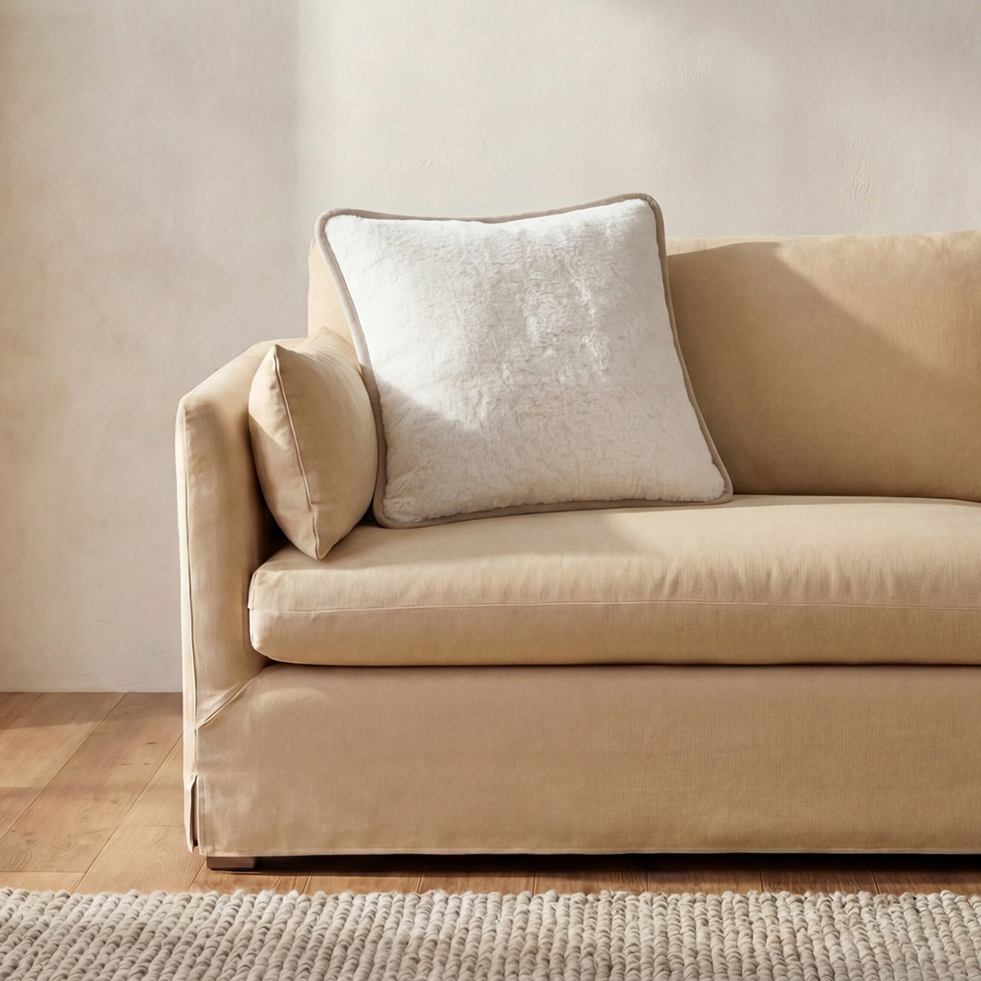 Carr 25In Cushion Faux Fur Cream by Moe's Home Collection - view 2