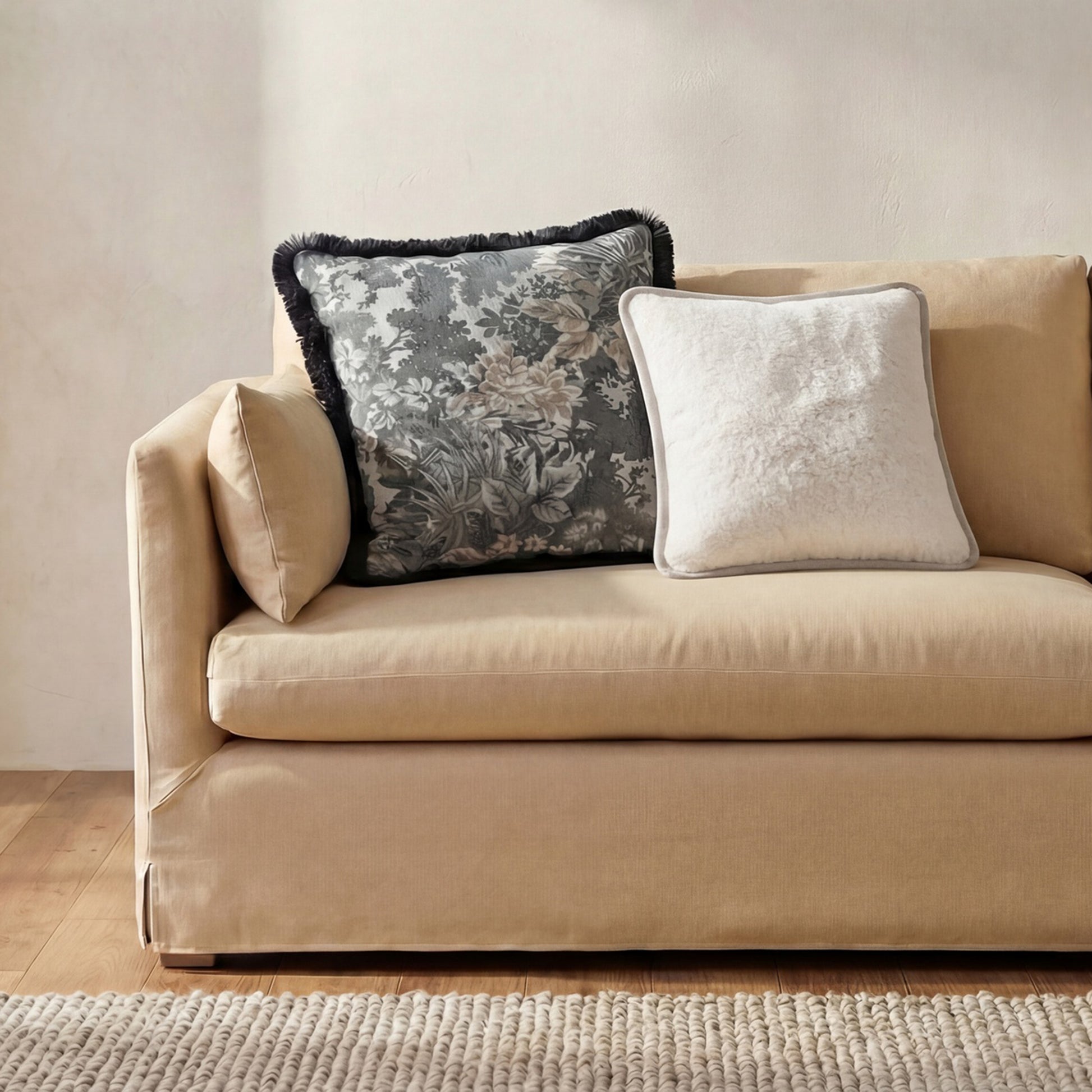 Carr 20In Cushion Faux Fur Cream by Moe's Home Collection - view 2